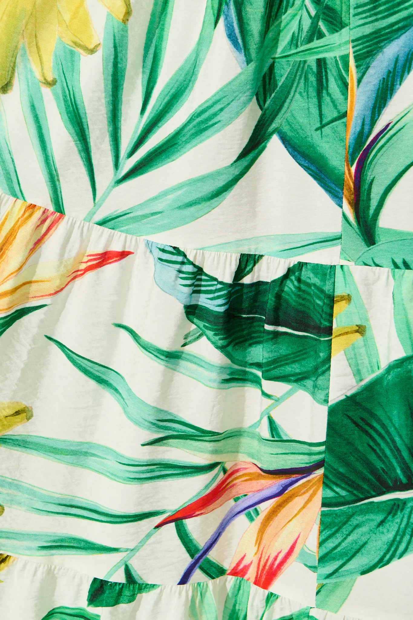 Helia Midi Dress In Green Tropical Print Cotton - Image 6