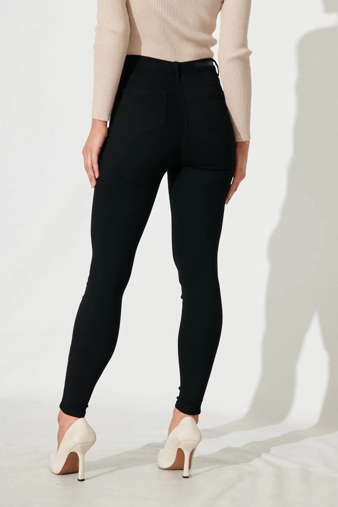 Holmes Stretch Skinny Pants In Black Cotton Blend - Image 3