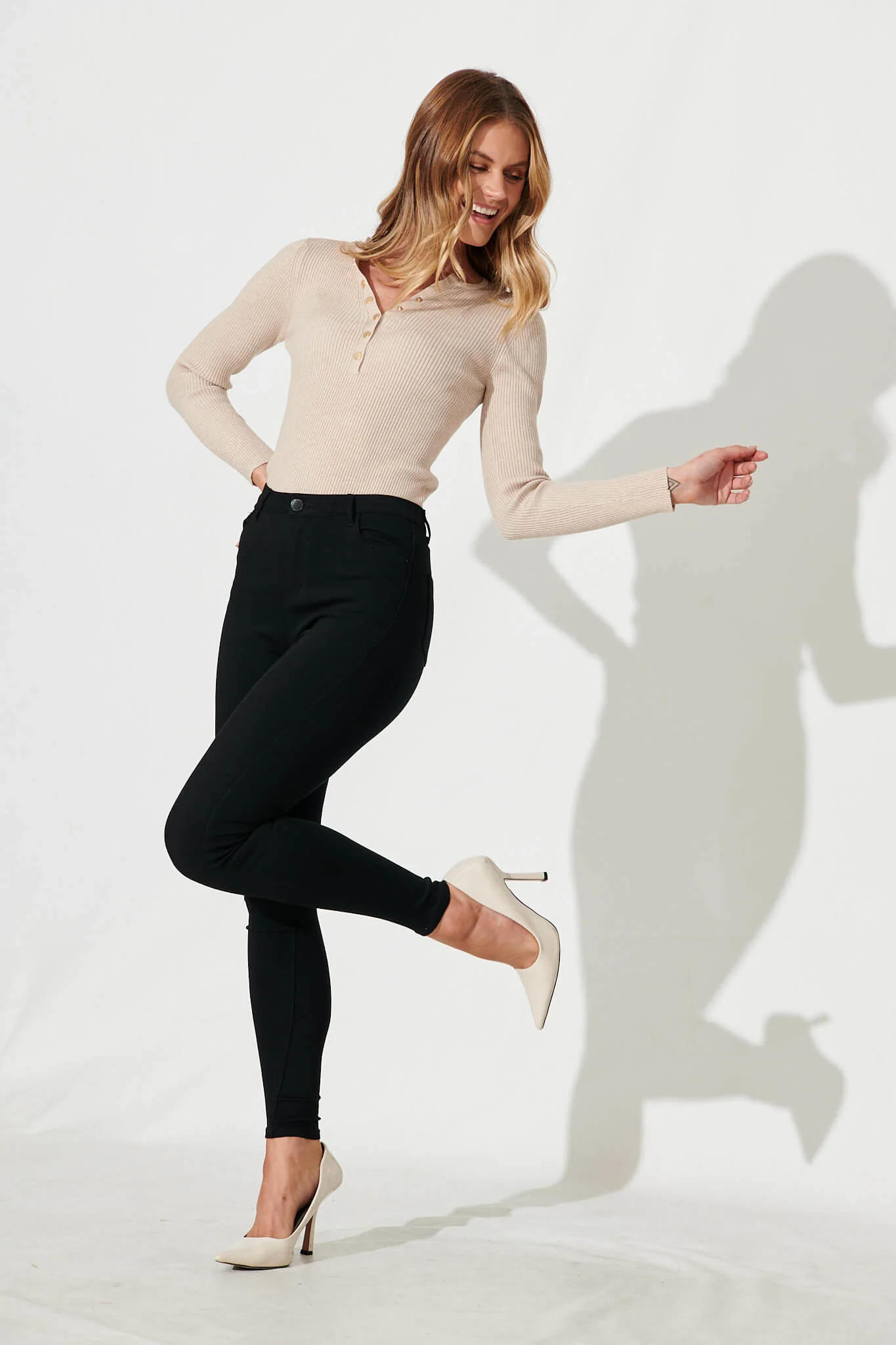 Holmes Stretch Skinny Pants In Black Cotton Blend - Image 4