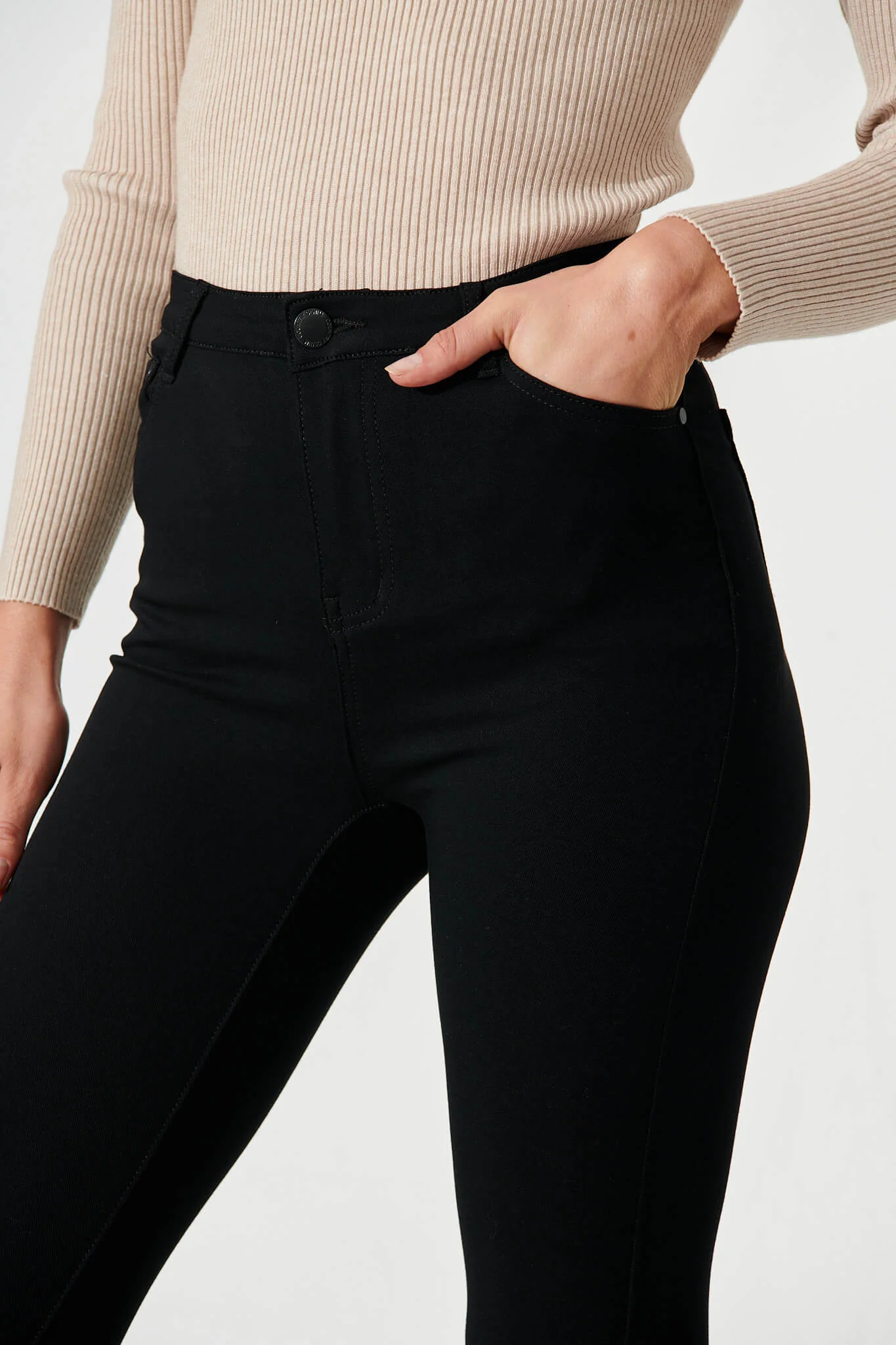 Holmes Stretch Skinny Pants In Black Cotton Blend - Image 5