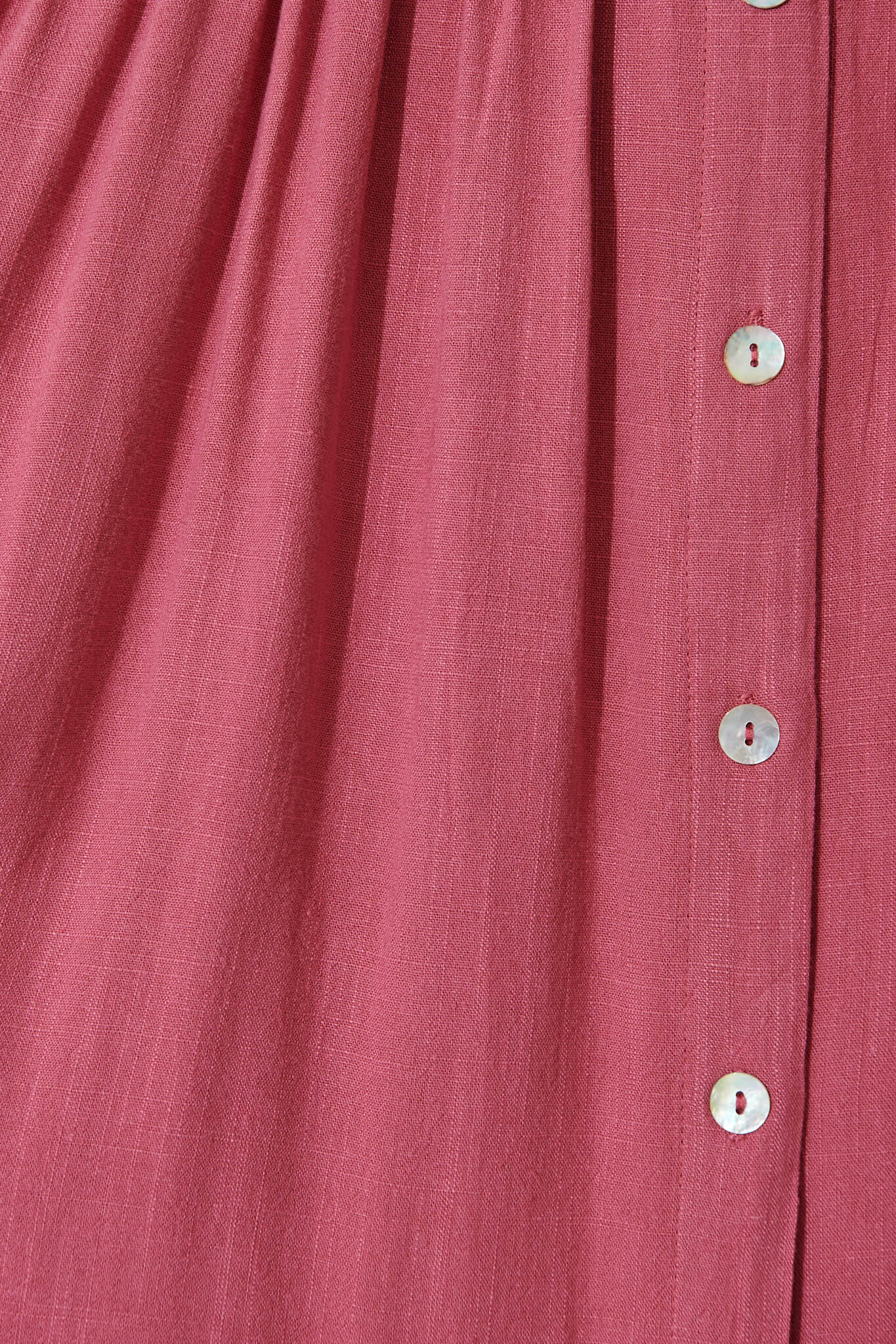 Horizon Smock Dress In Deep Rose Linen Blend - Image 7