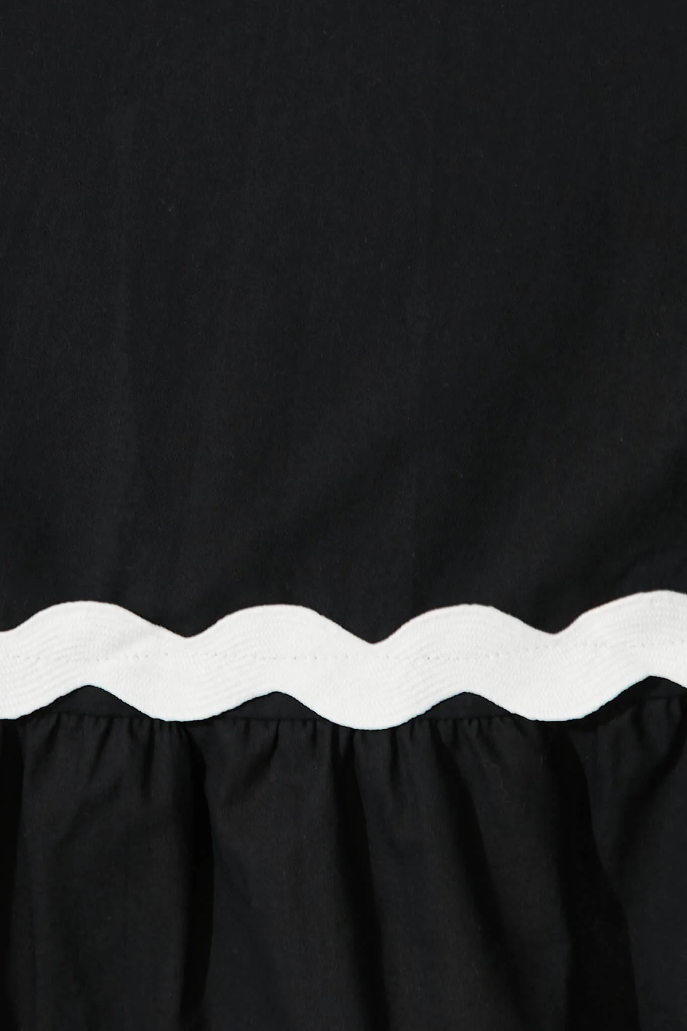 Idol Midi Sundress In Black With White Ric Rac Trim Cotton - Image 7