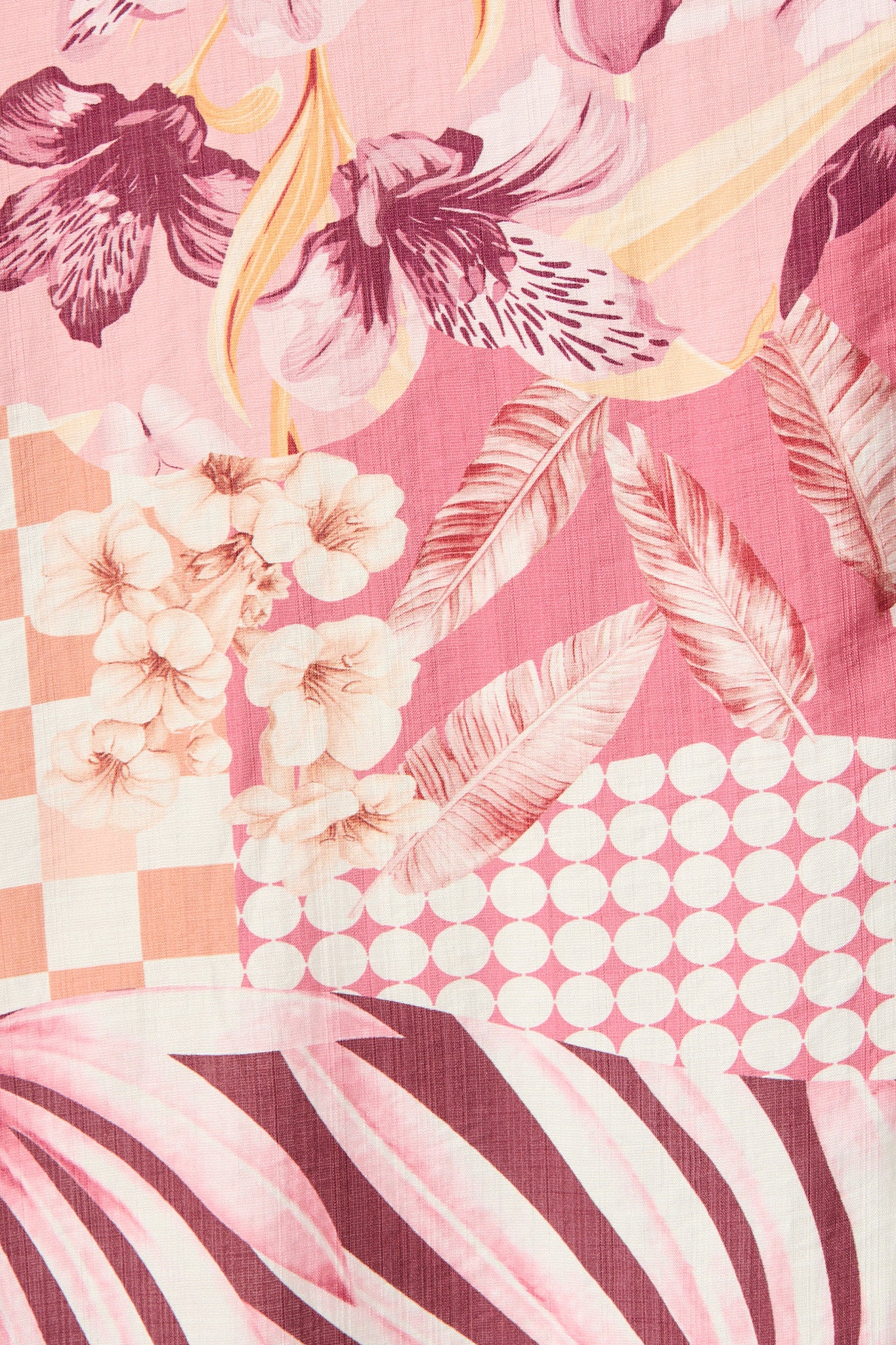 Imagination Midi Shirt Dress in Pink Patchwork Floral - Image 6