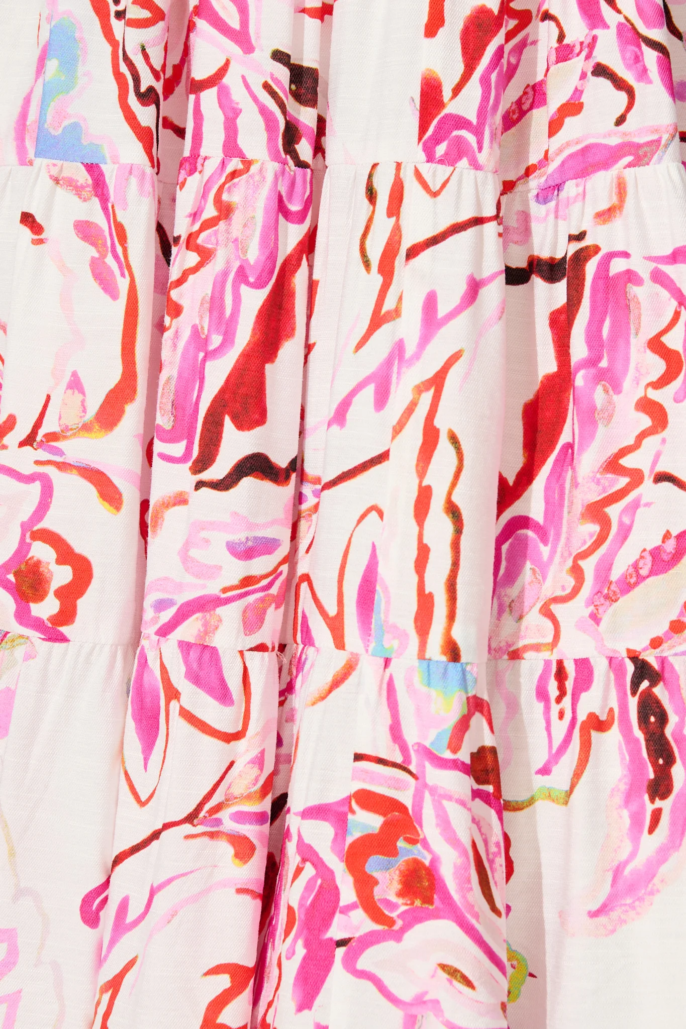 Imee Midi Sundress in White with Pink Abstract Floral - Image 6