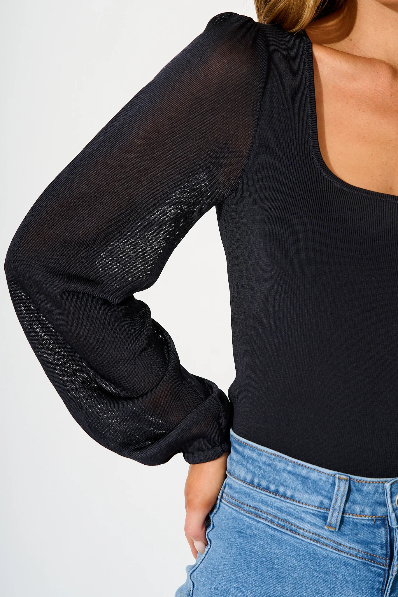 In Your Arms Knit Top in Black - Image 5