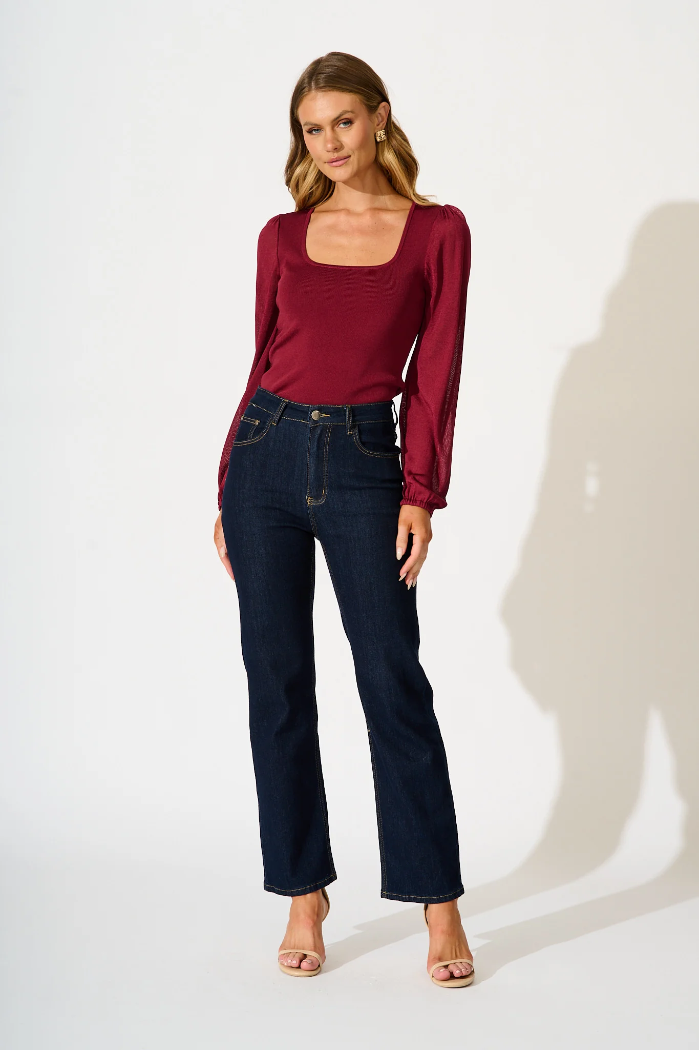 In Your Arms Knit Top in Wine - Image 4