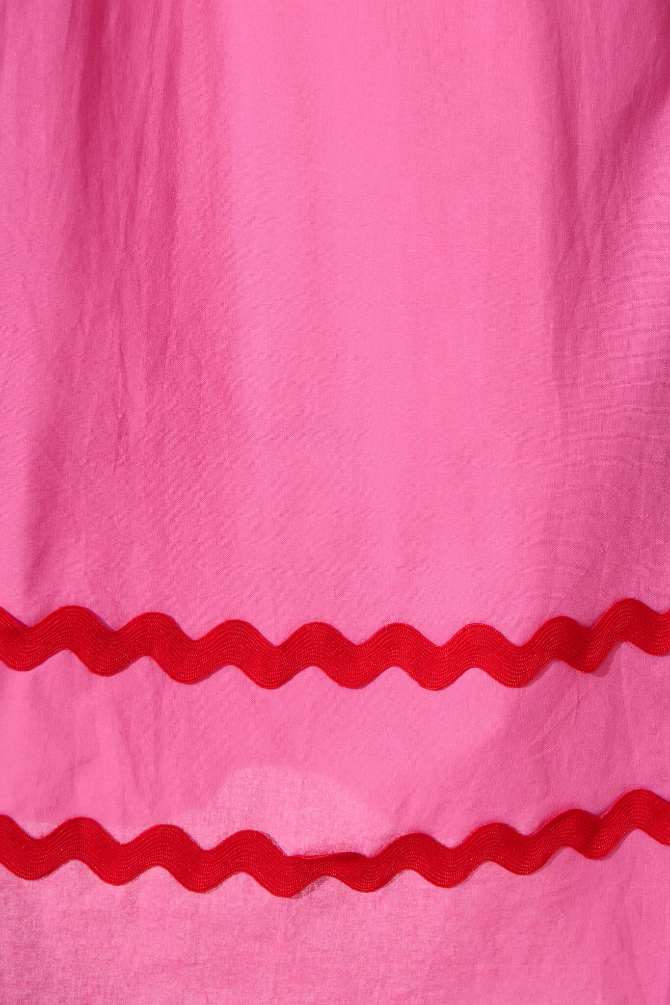 Indi Maxi Dress In Pink With Red Ric Rac Trim Cotton - Image 6