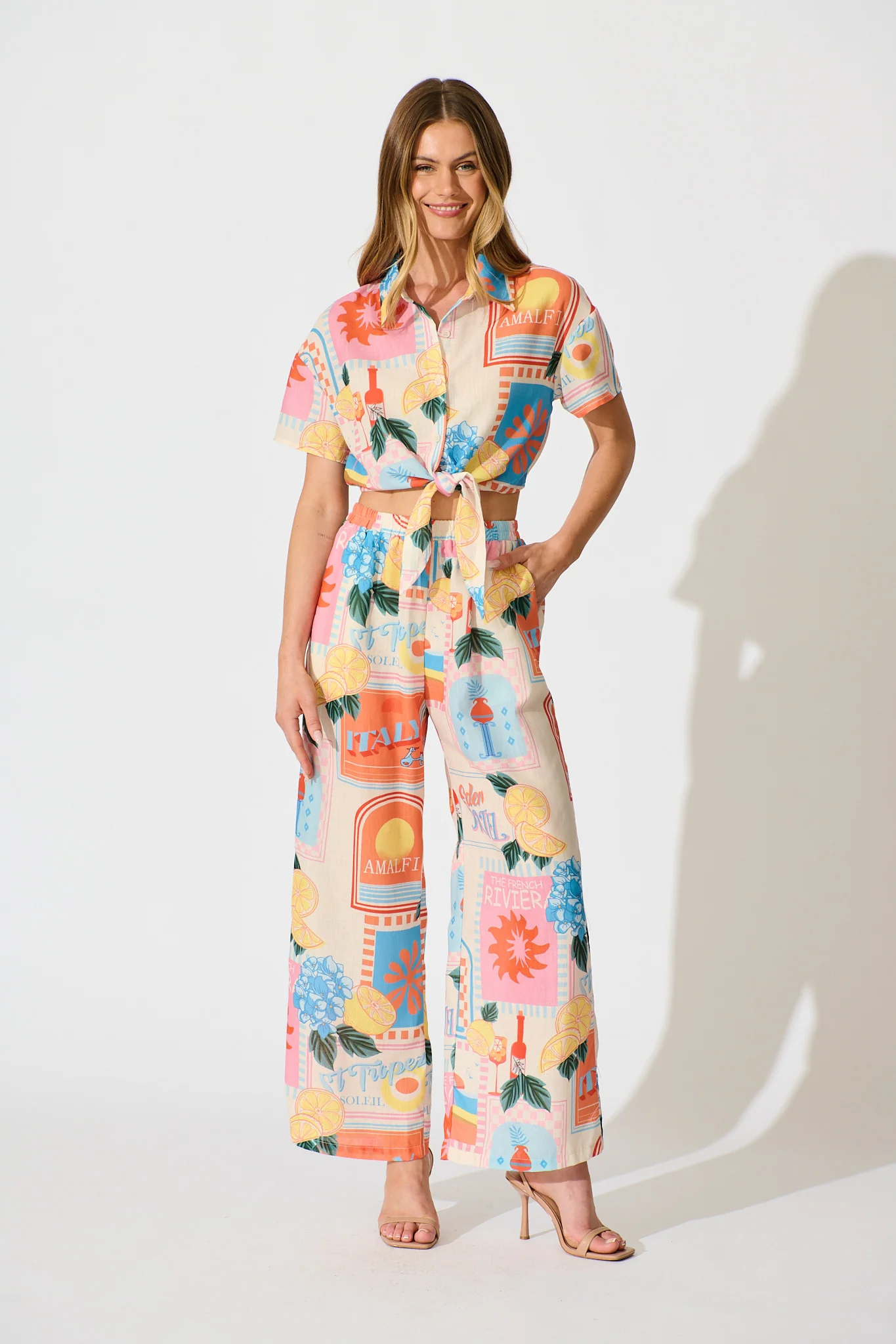 Iridessa Shirt in Multi Patchwork Lemon Print - Image 5