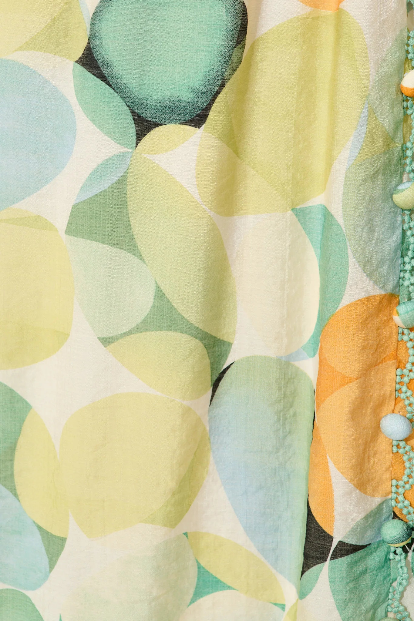 Isabeau Midi Dress in Green with Multi Watercolour Spot - Image 6