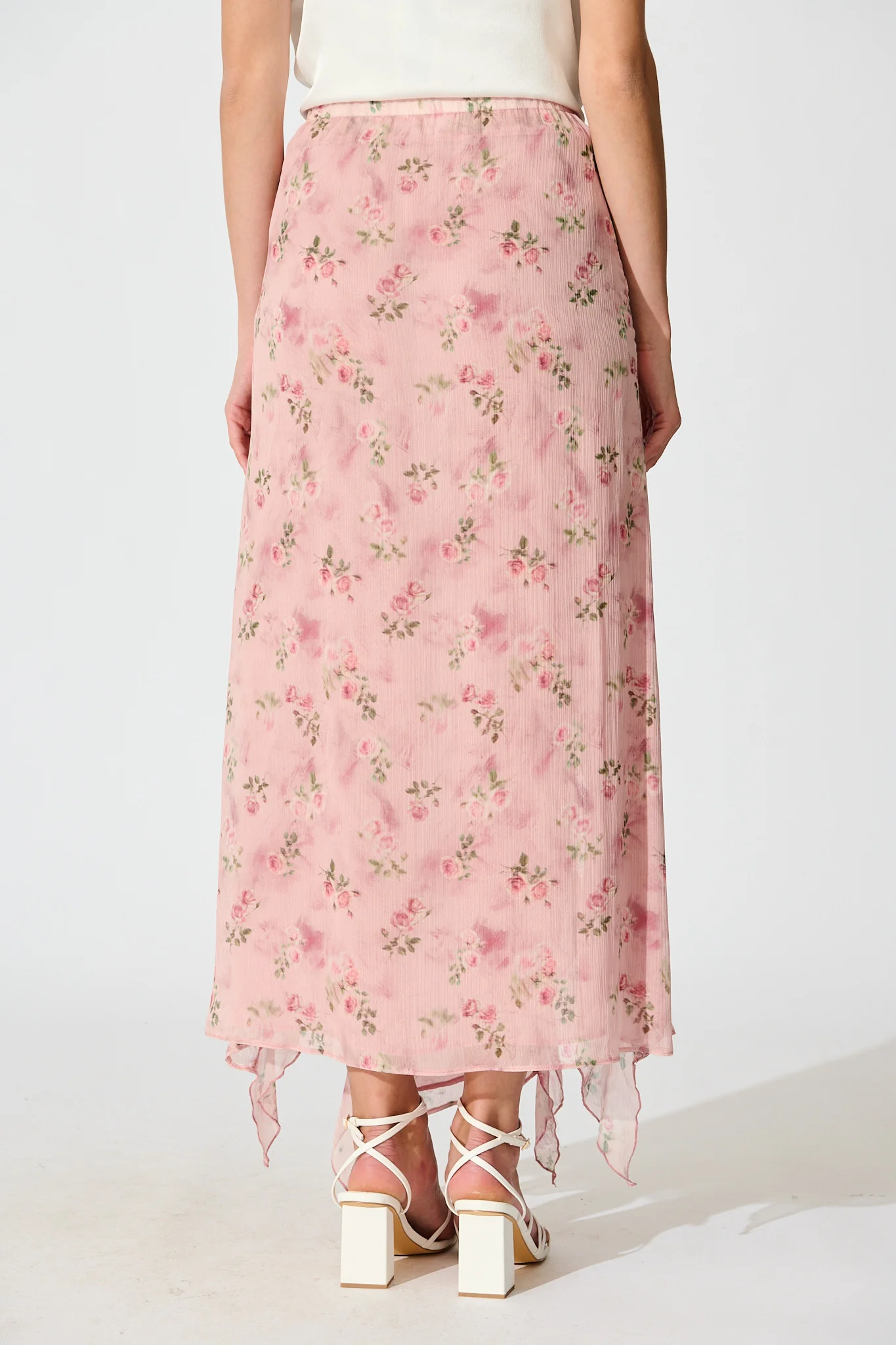 Island Muse Maxi Skirt in Pink Floral - Image 3