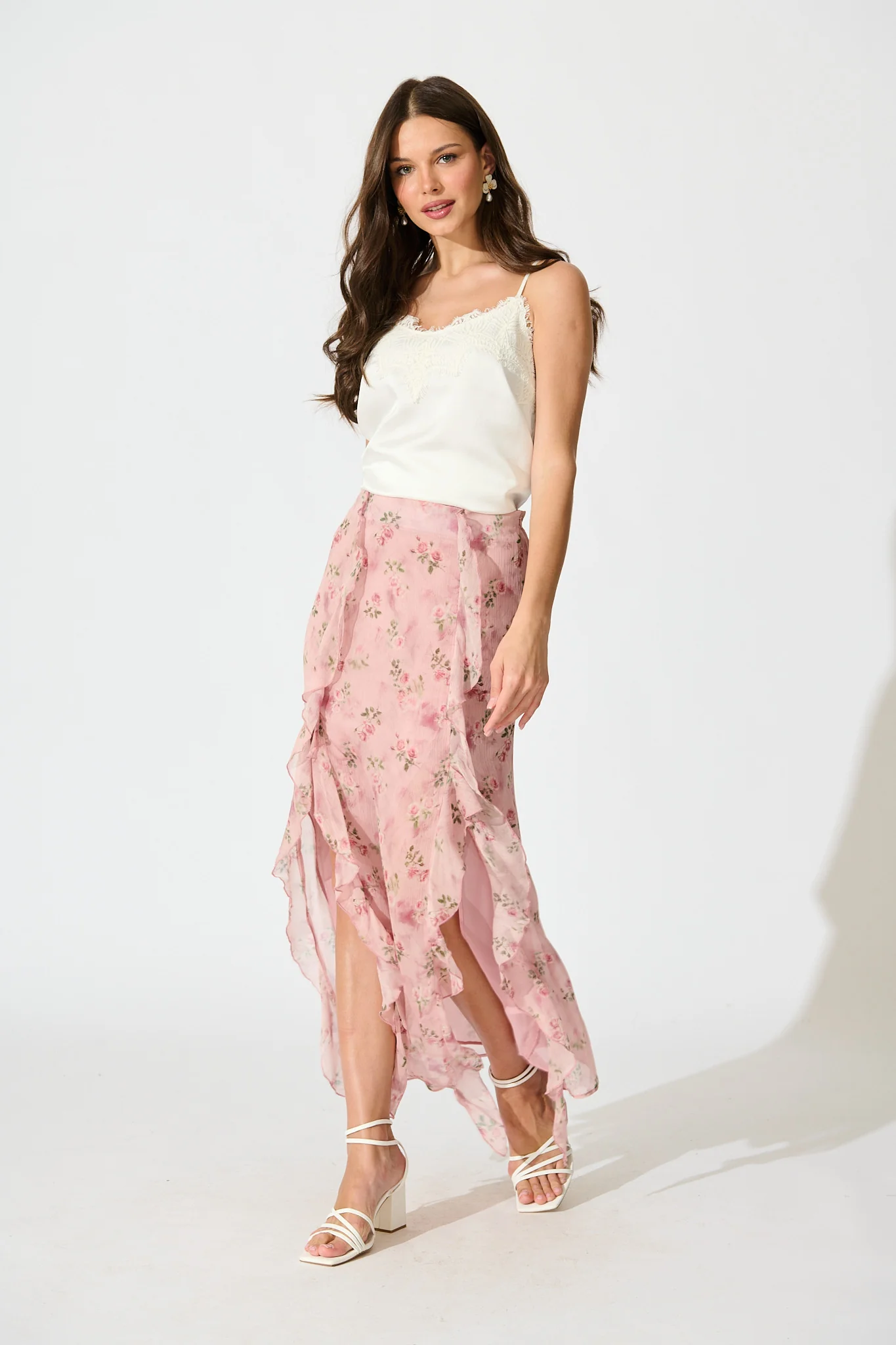 Island Muse Maxi Skirt in Pink Floral - Image 4