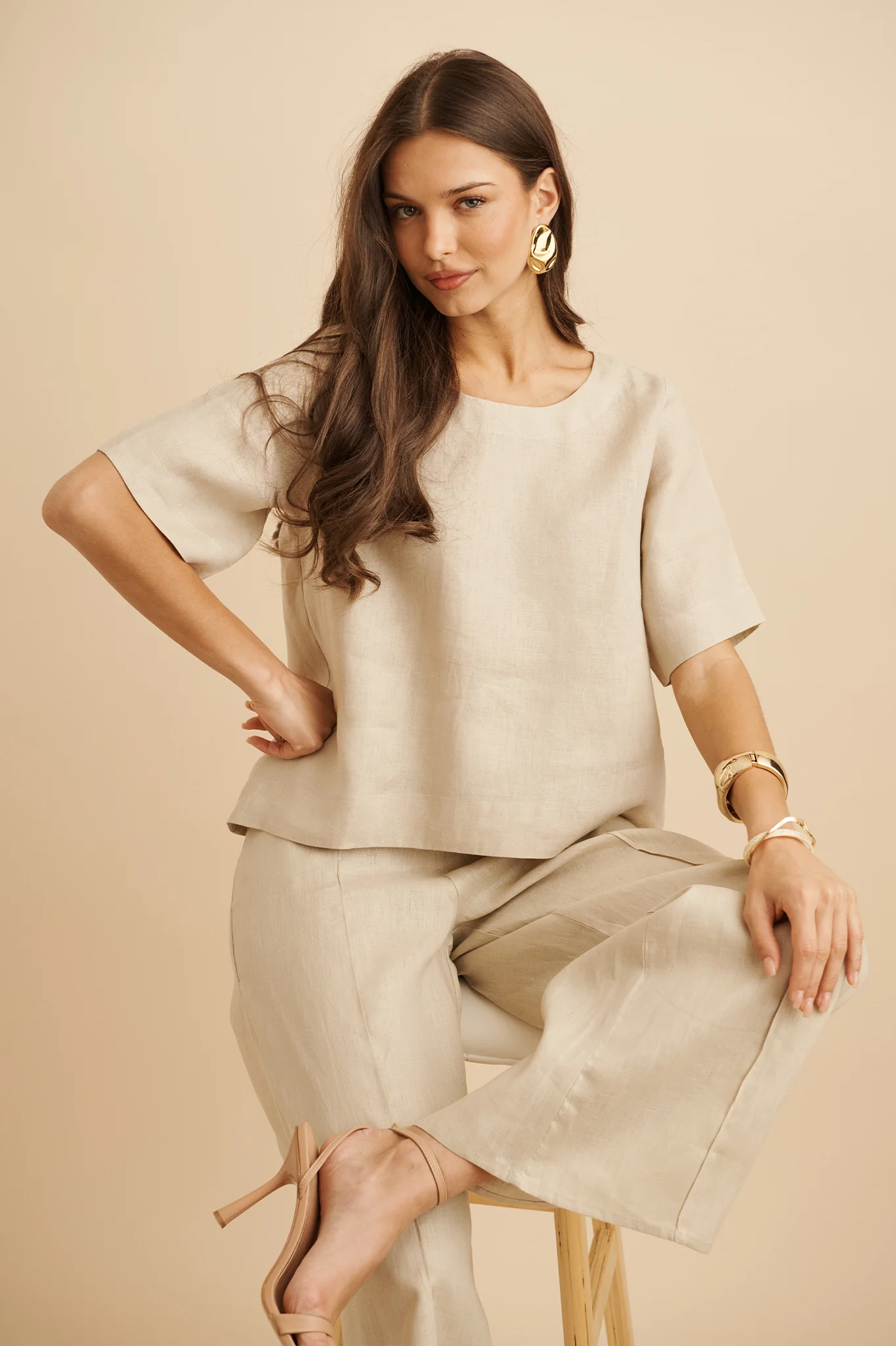 Island Soul Top in Stone Linen - Image 4