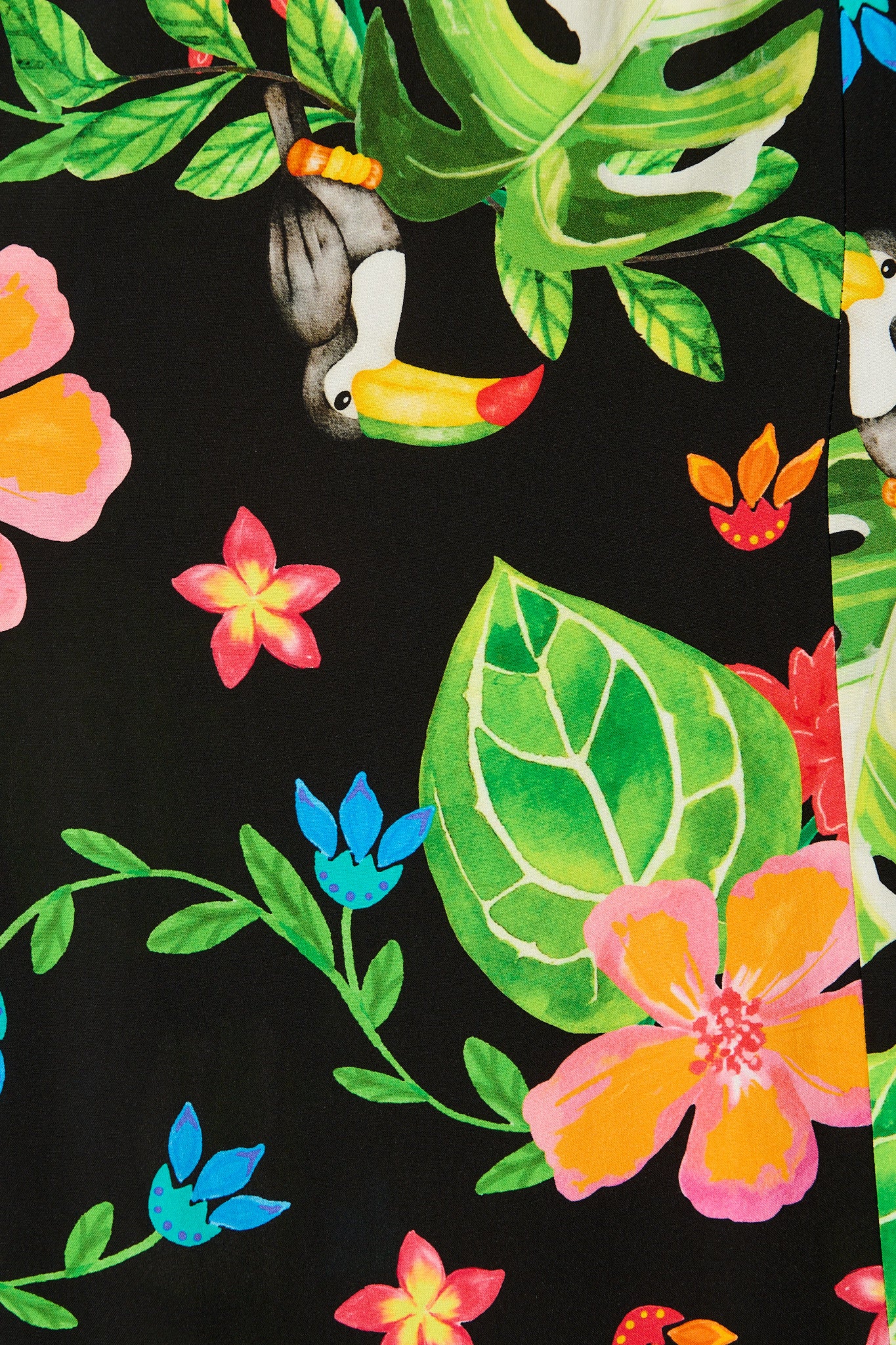 Island Tropic Maxi Dress in Black with Multi Tropical Print - Image 10