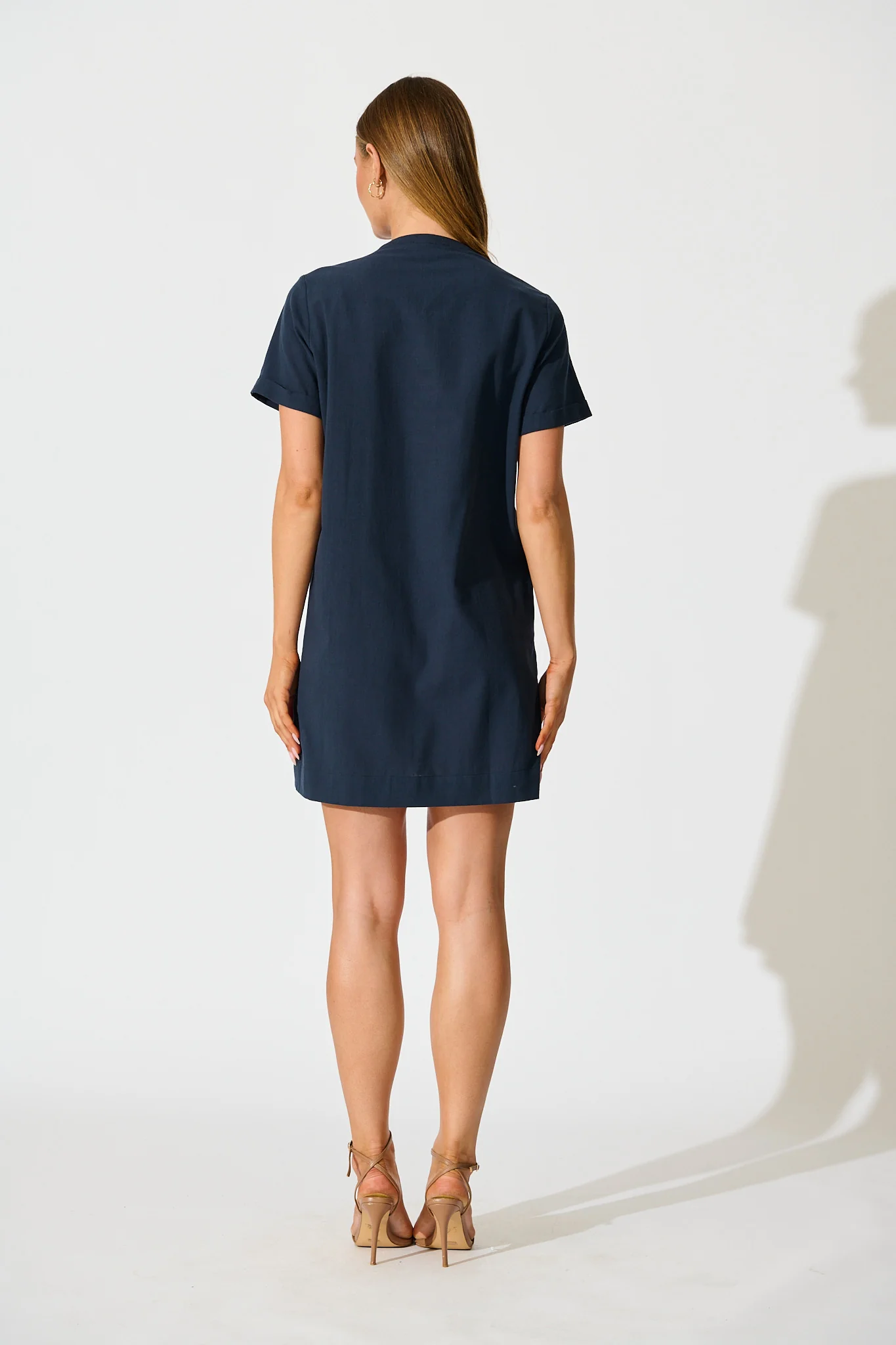 Ivory Fields Smock Dress in Navy Cotton - Image 4