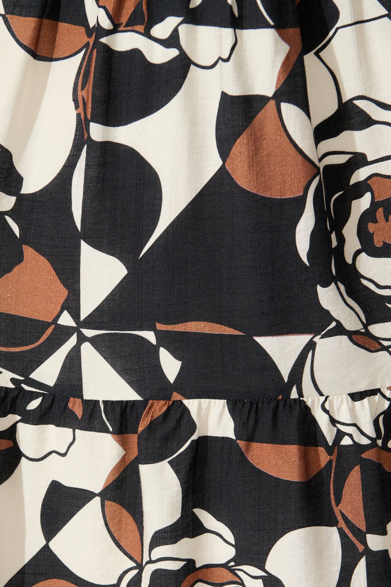 Jada Midi Dress in White with Black and Brown Print - Image 6