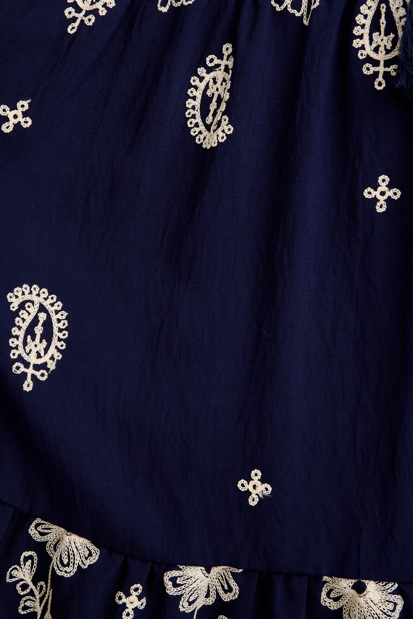 Jaliyah Maxi Dress in Navy with White Embroidery - Image 6