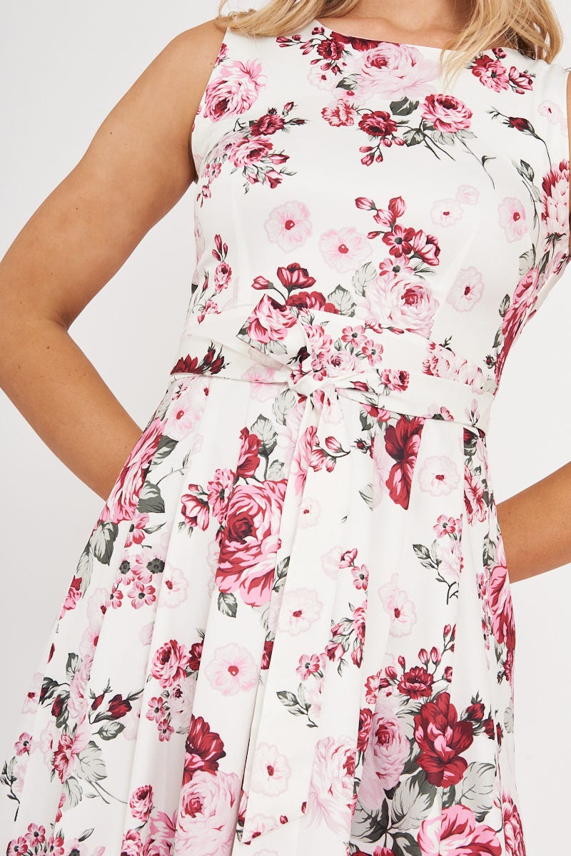 Jardin Dress In White And Pink Floral - Image 5