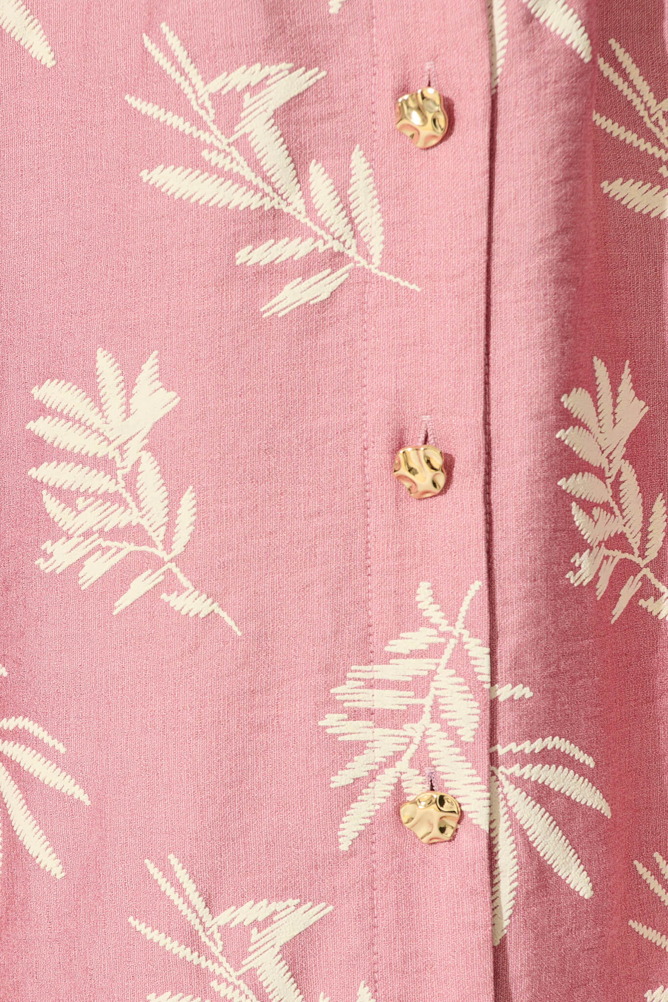 Jasmine Midi Shirt Dress in Dusty Rose with Cream Leaf - Image 6