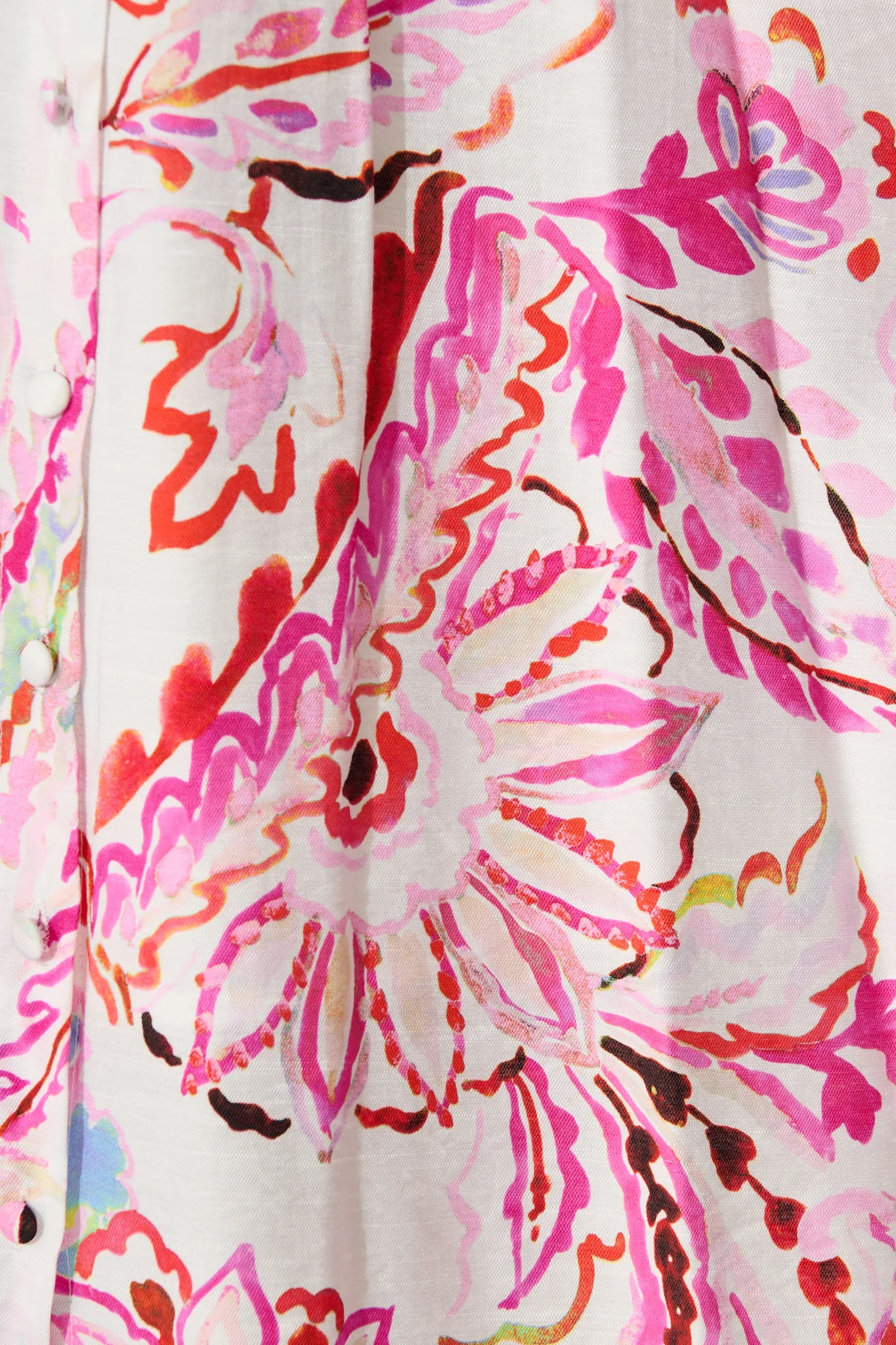 Jayda Maxi Shirt dress in White with Pink Abstract Floral - Image 6