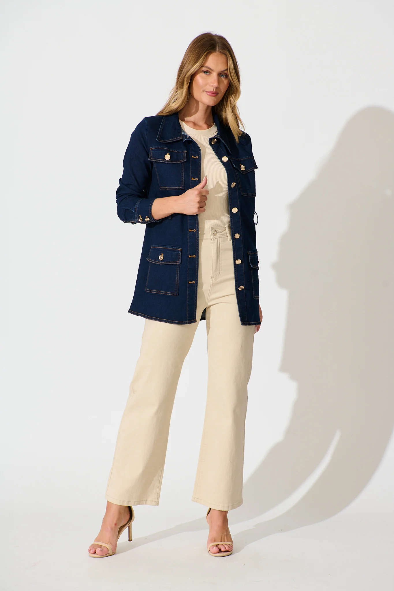 Jayden Jacket in Dark Blue Denim - Image 4