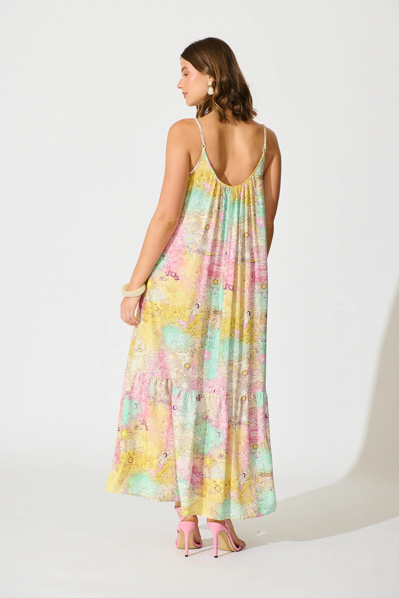 Jayne Maxi Sundress in Multi Patchwork Floral - Image 4