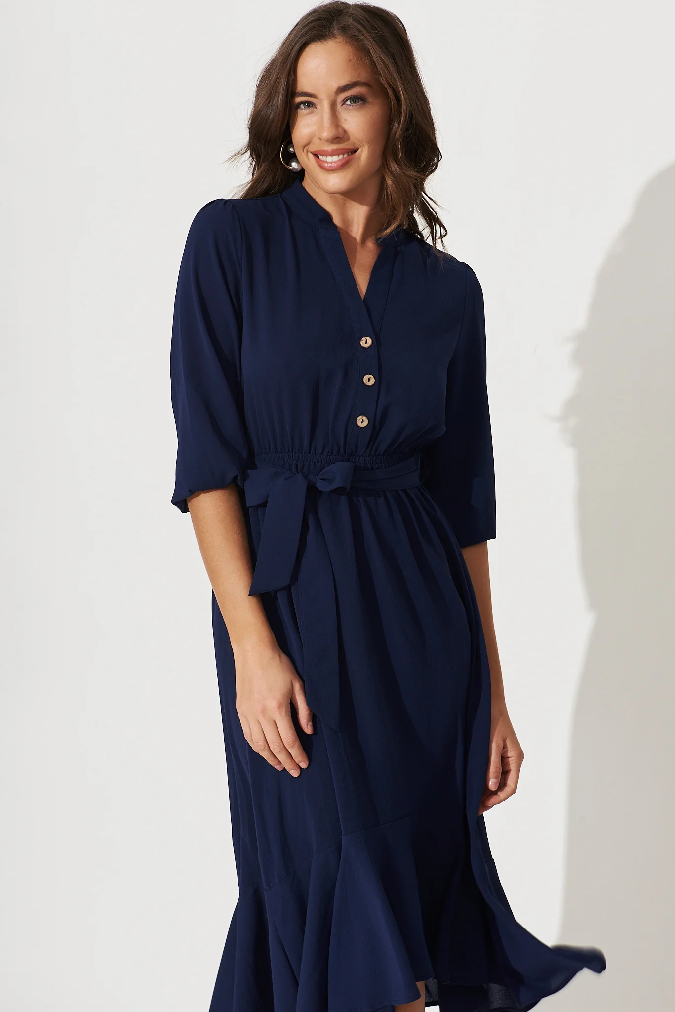Jemimah Midi Dress In Navy - Image 2