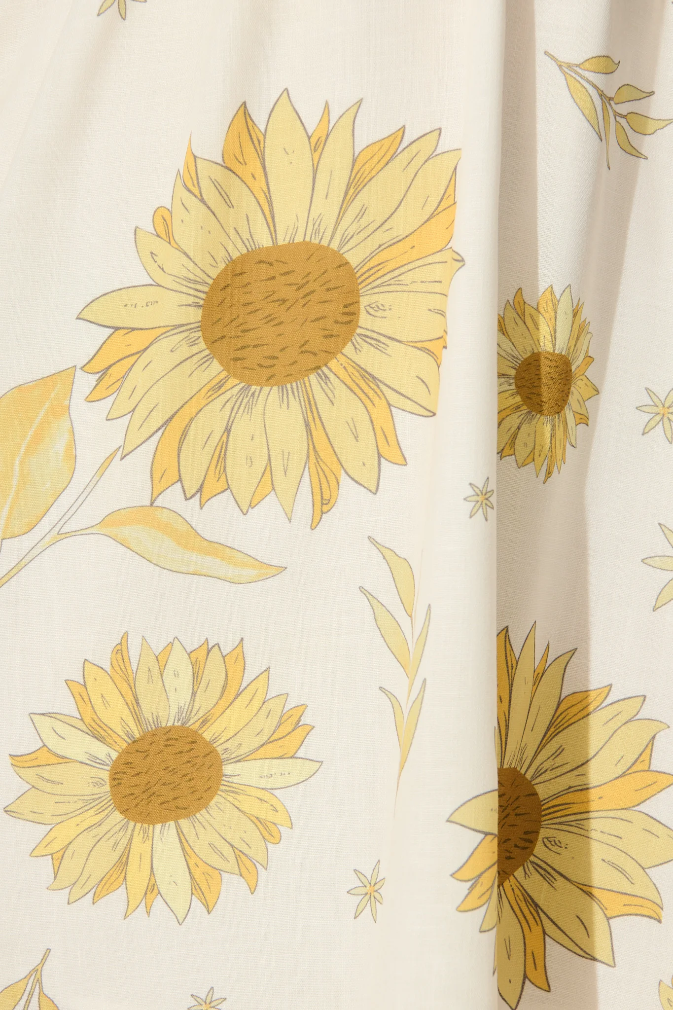 Jenavive Dress in Cream with Yellow Sunflower Linen Blend - Image 6