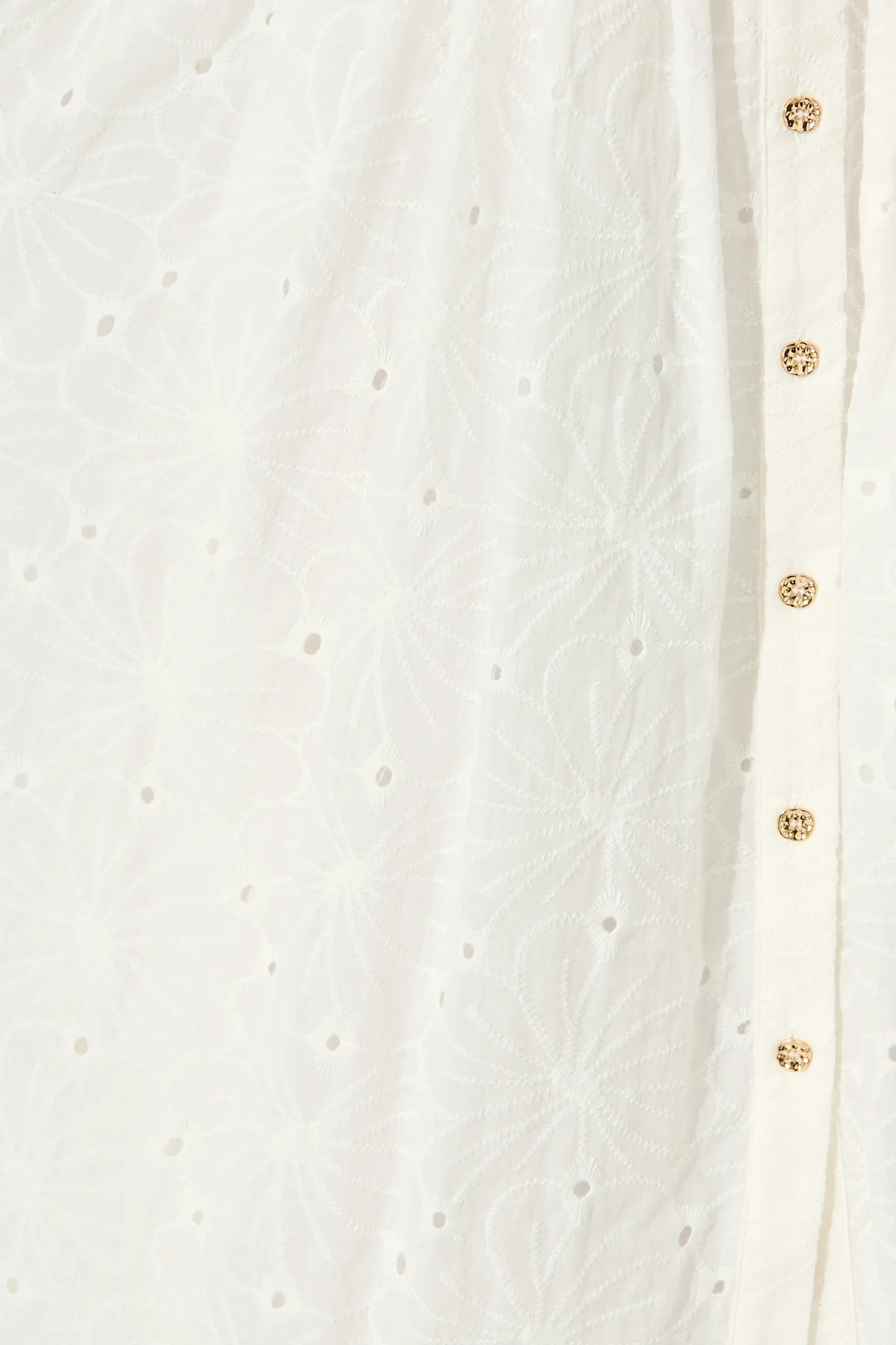 Jepson Midi Shirt Dress in White Broderie Cotton - Image 6