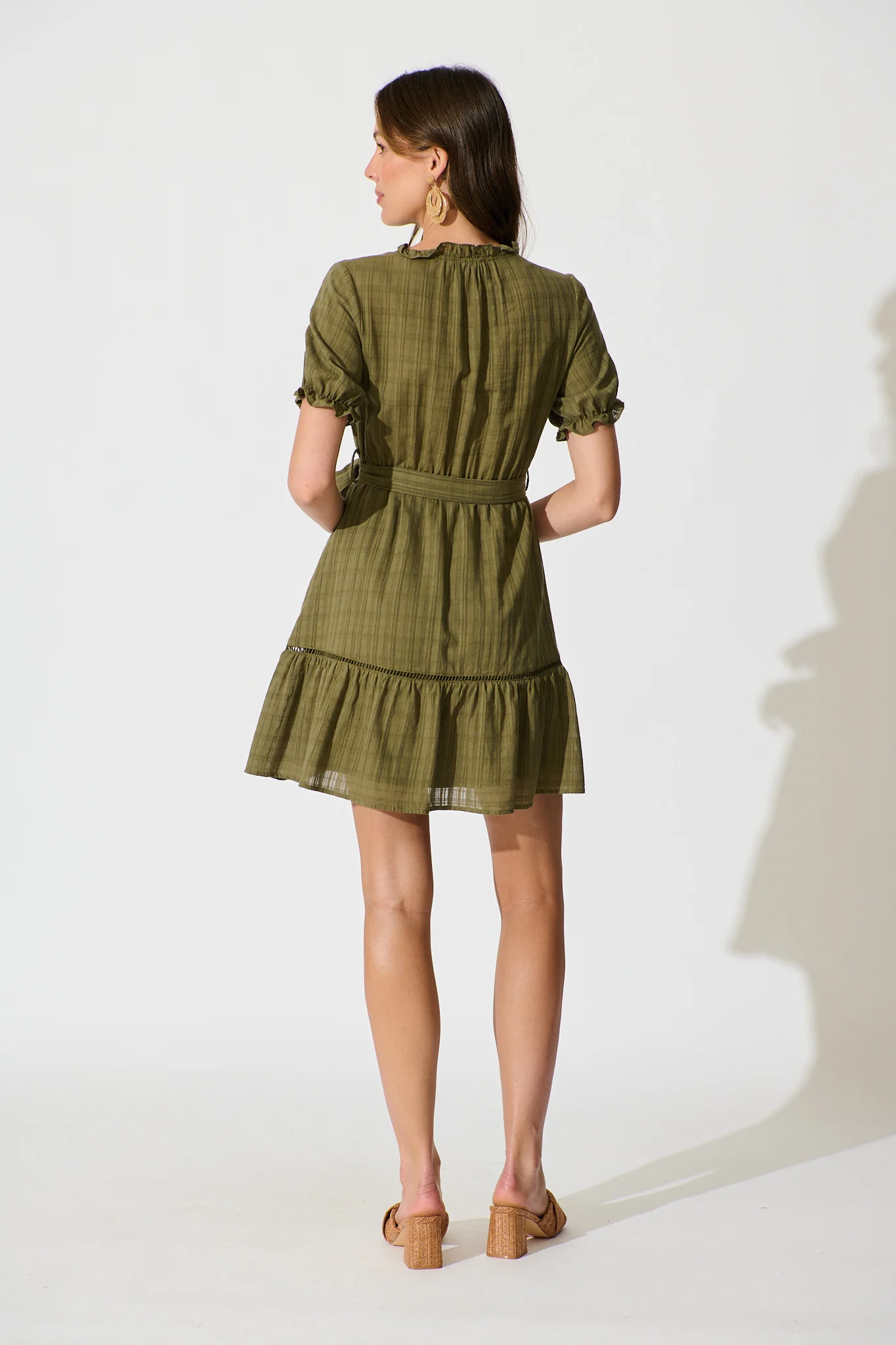 Jessalyn Dress In Khaki Cotton - Image 4