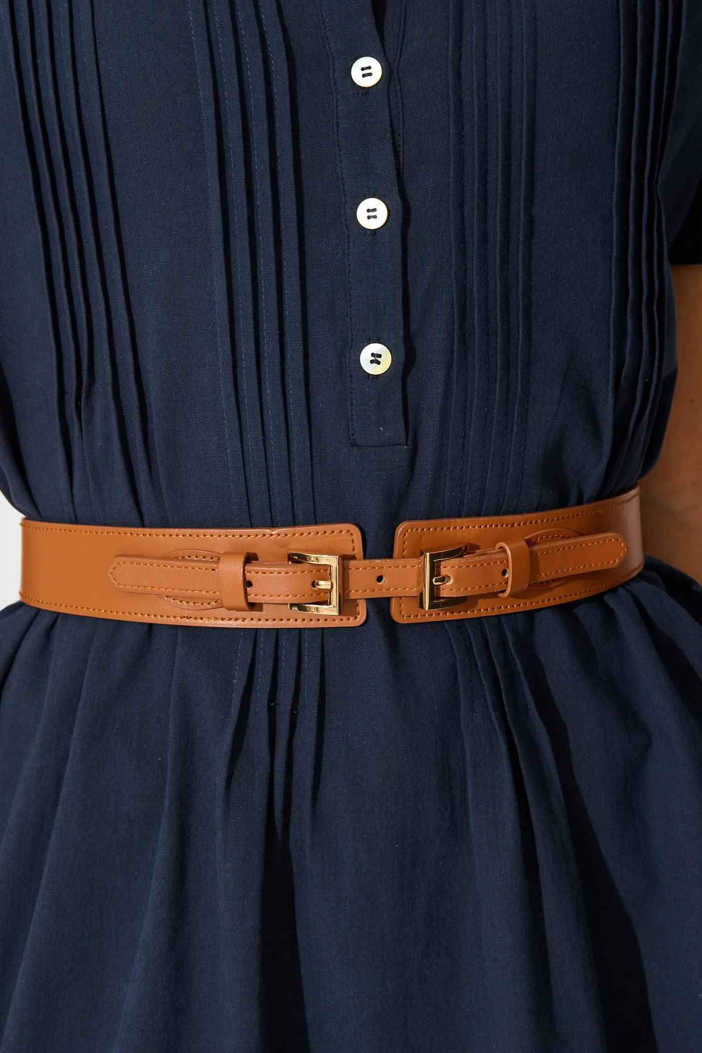 Jessie Belt in Tan Stretch - Image 3