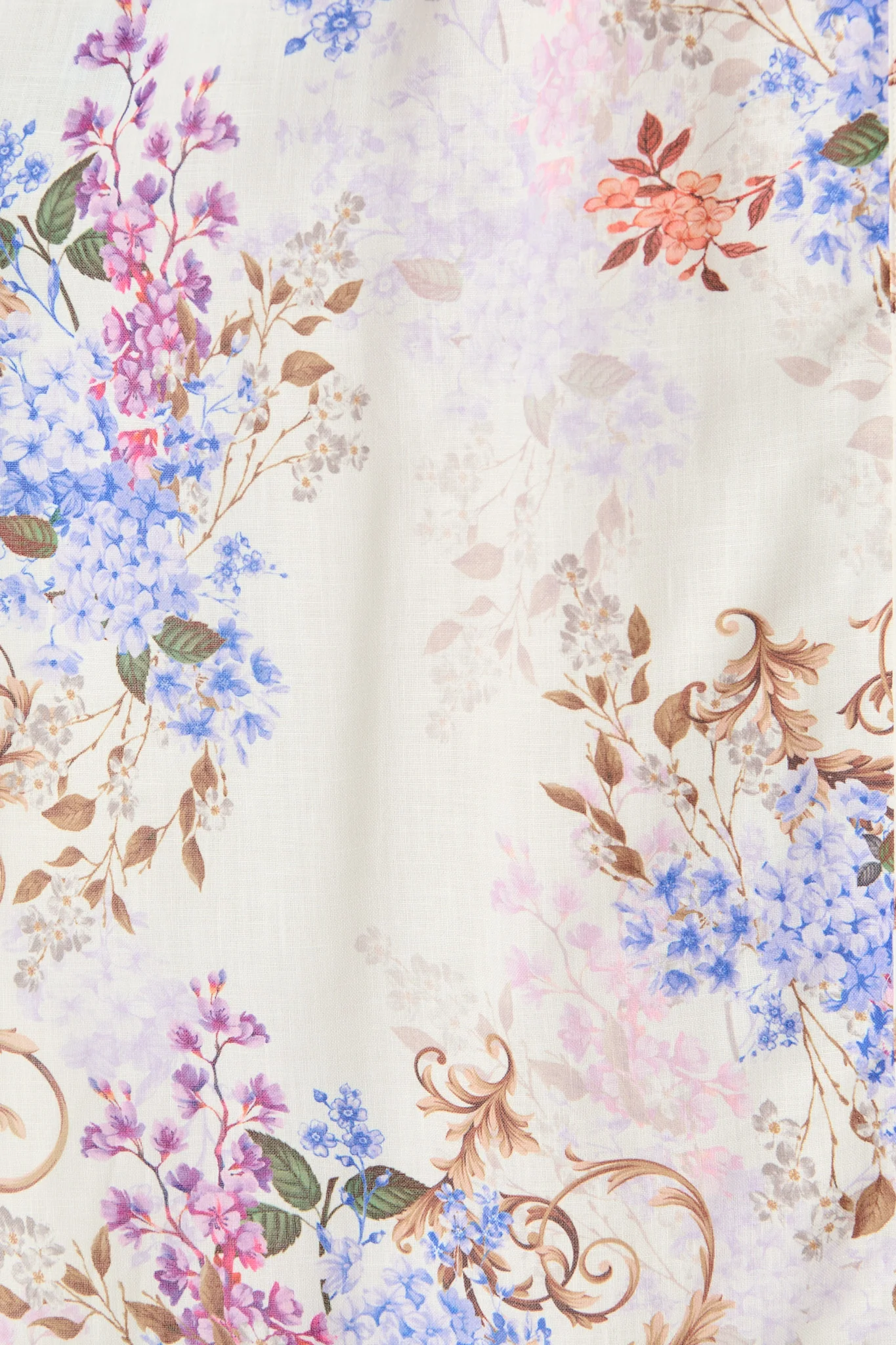 Jessy Midi Shirt Dress in White Floral Linen Blend - Image 6