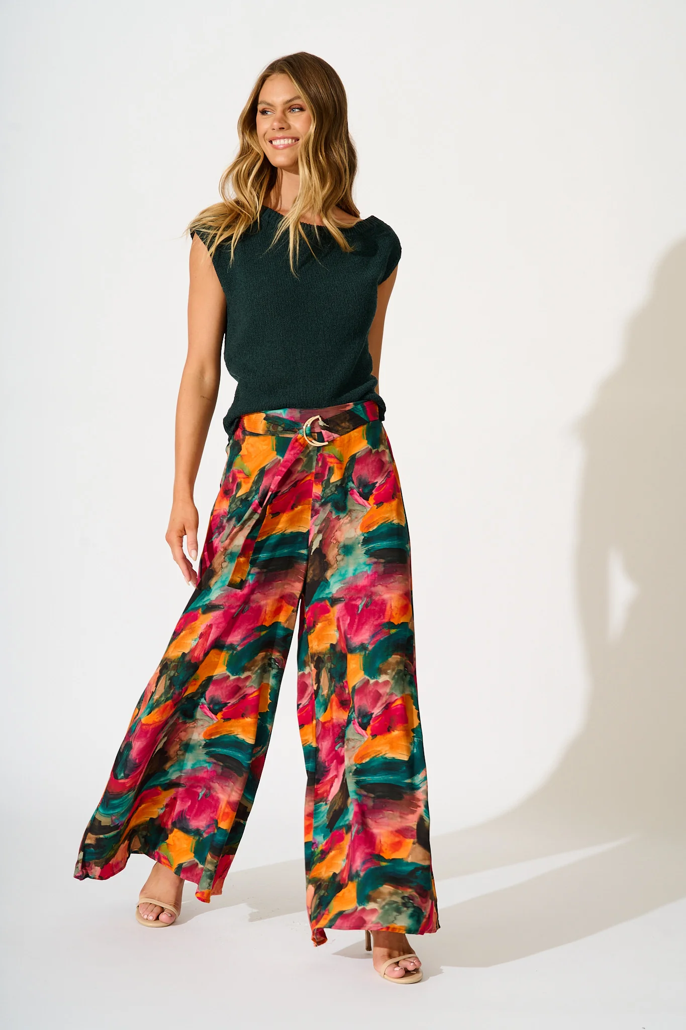 Jewel Mist Pant in Multi Watercolour Print - Image 4