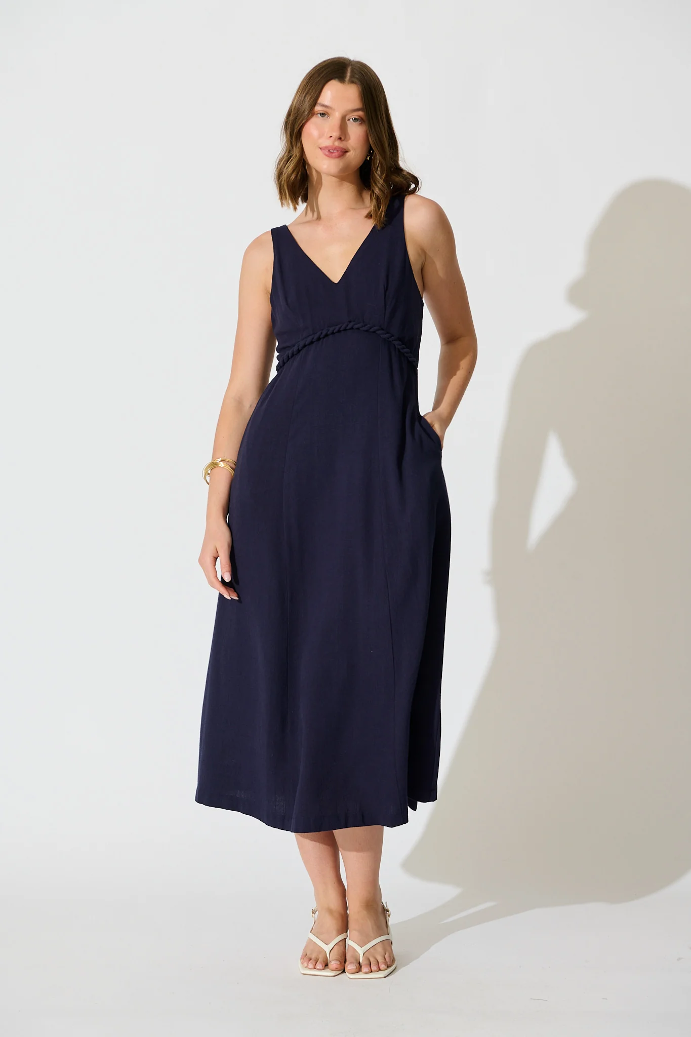 Jordie Midi Dress in Navy
