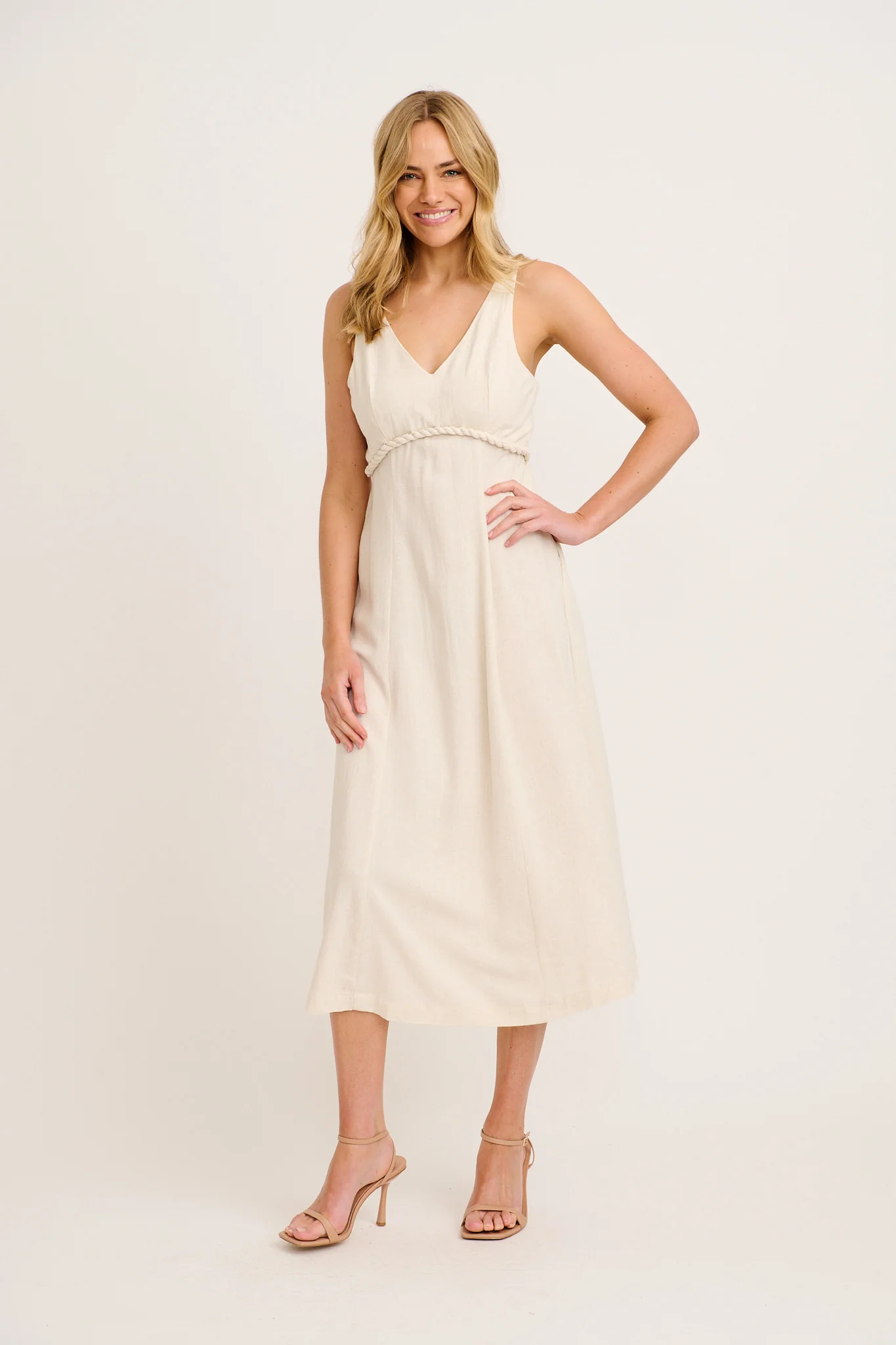 Jordie Midi Dress in Oatmeal