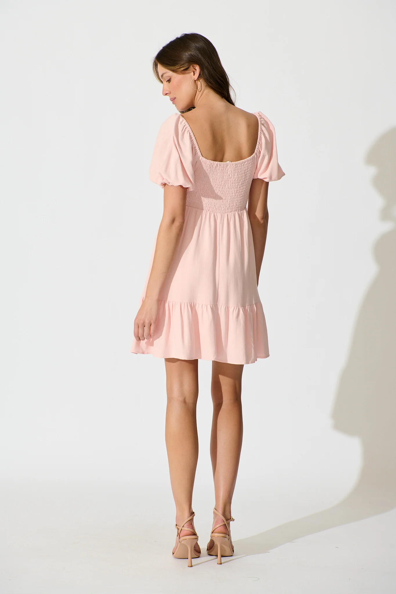 Joy Dress In Pastel Pink Linen Blend - Image 5