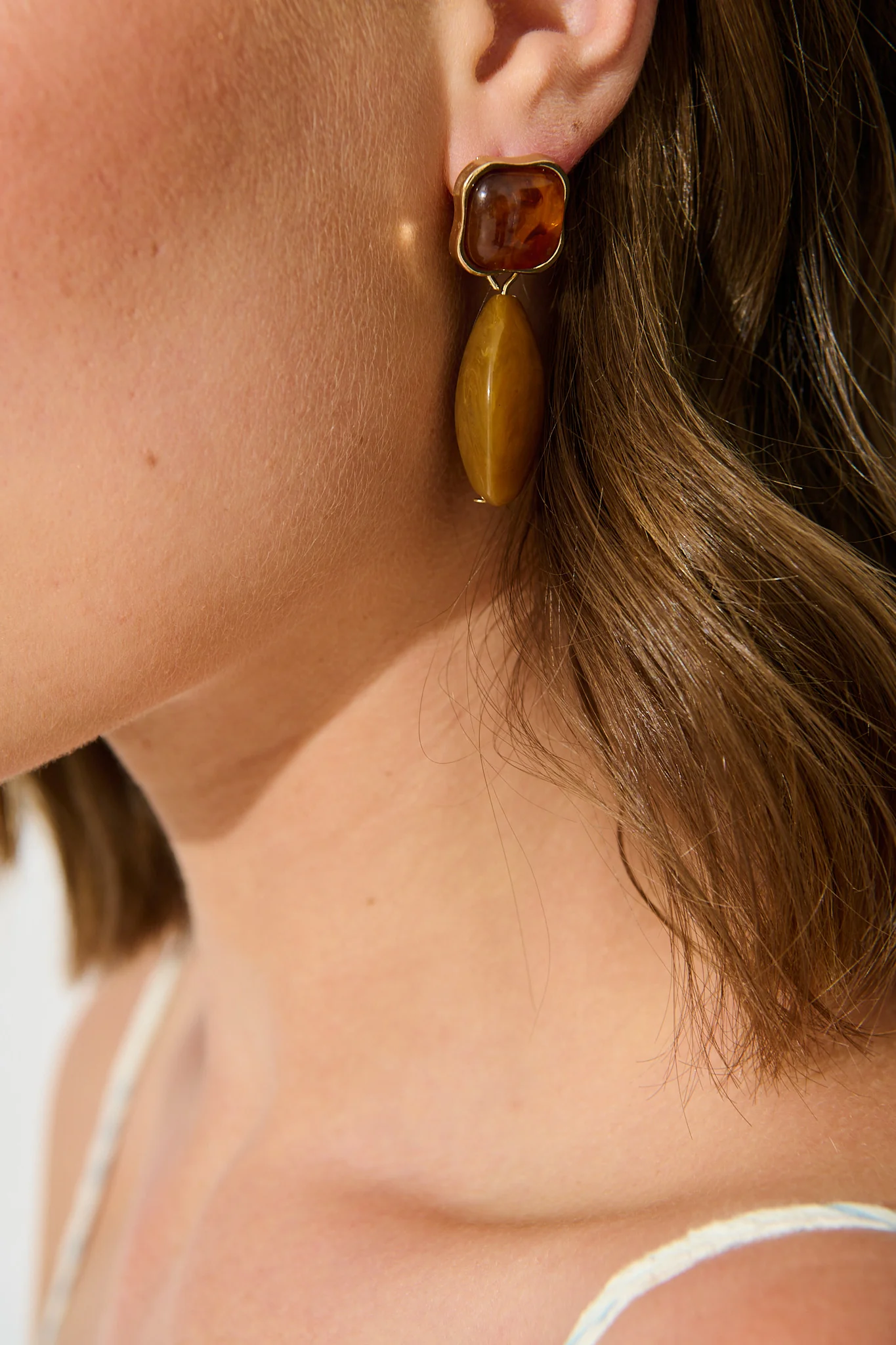 Joy Drop Earrings in Chocolate Resin - Image 5