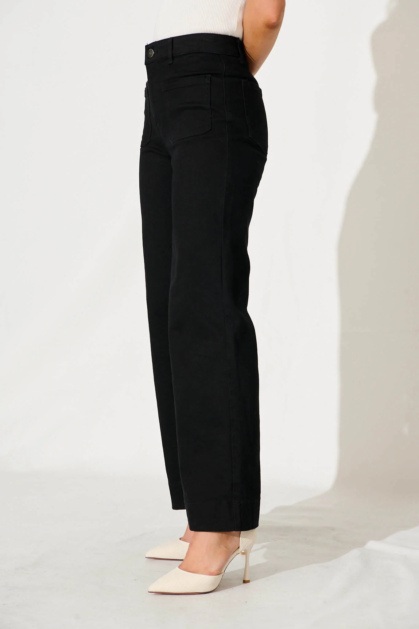 Juan High Rise Wide Leg Jean In Black Denim - Image 2