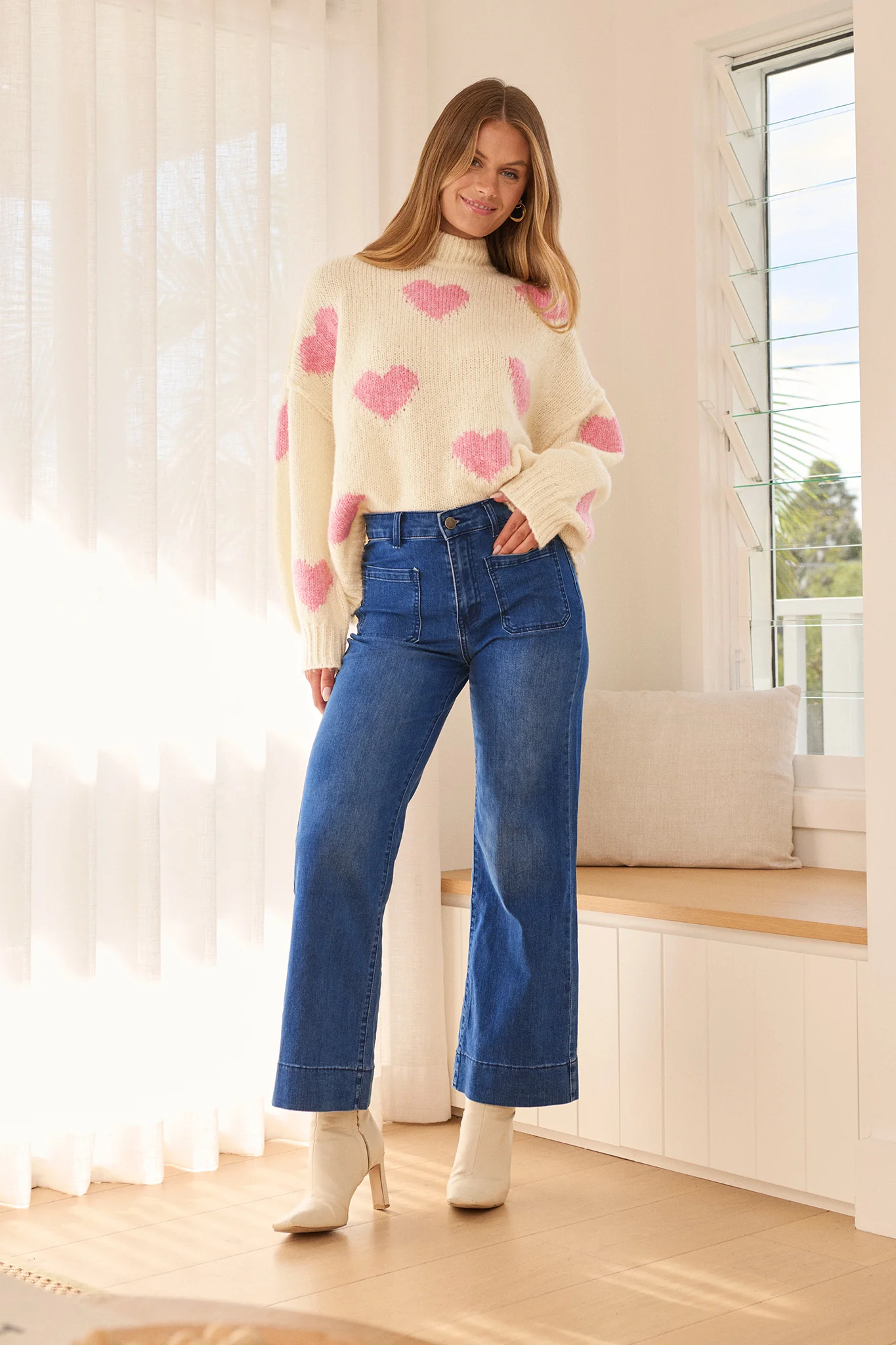 Juan High Rise Wide Leg Jean In Dark Blue Denim - Image 2