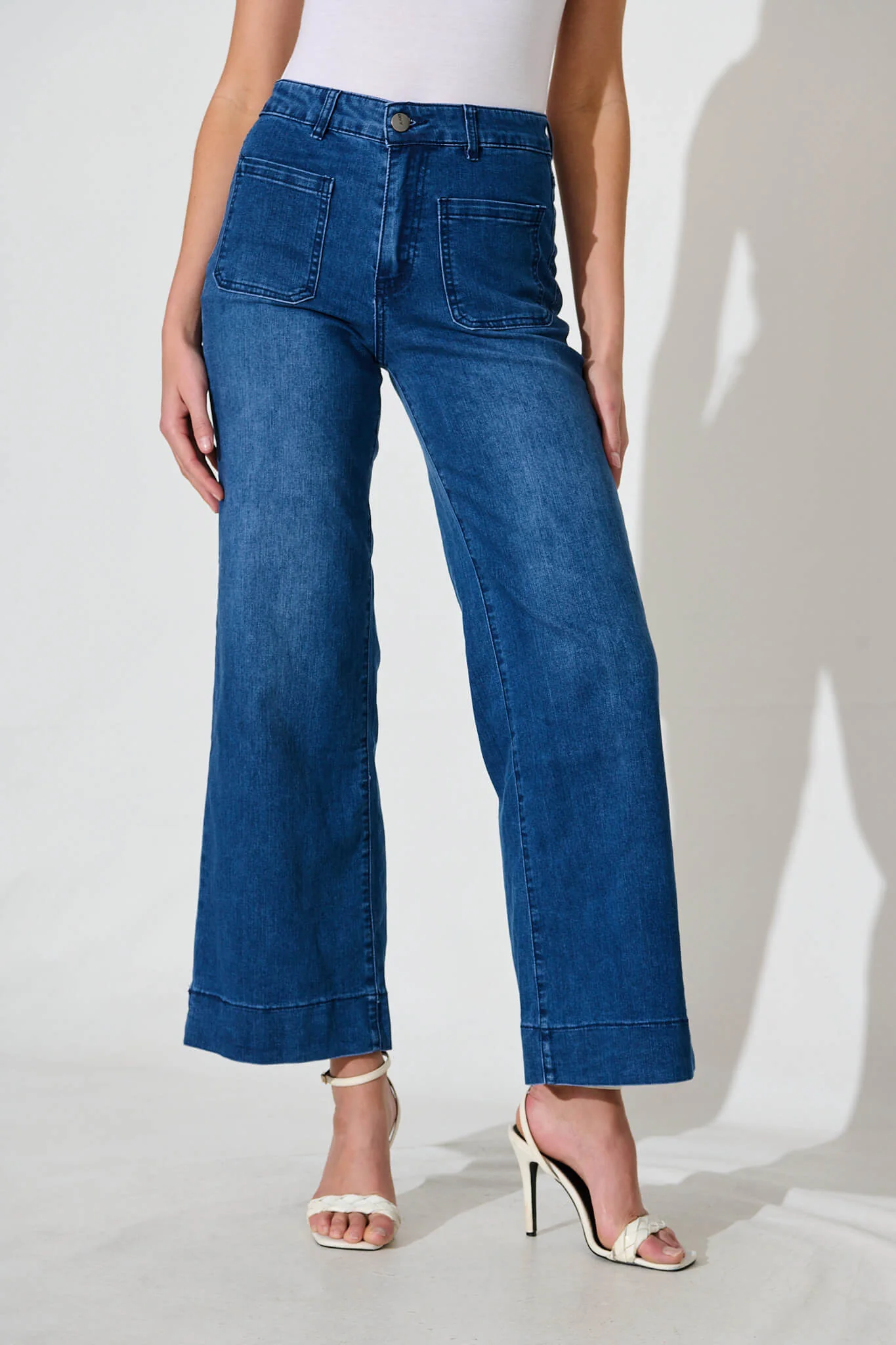 Juan High Rise Wide Leg Jean In Dark Blue Denim - Image 3