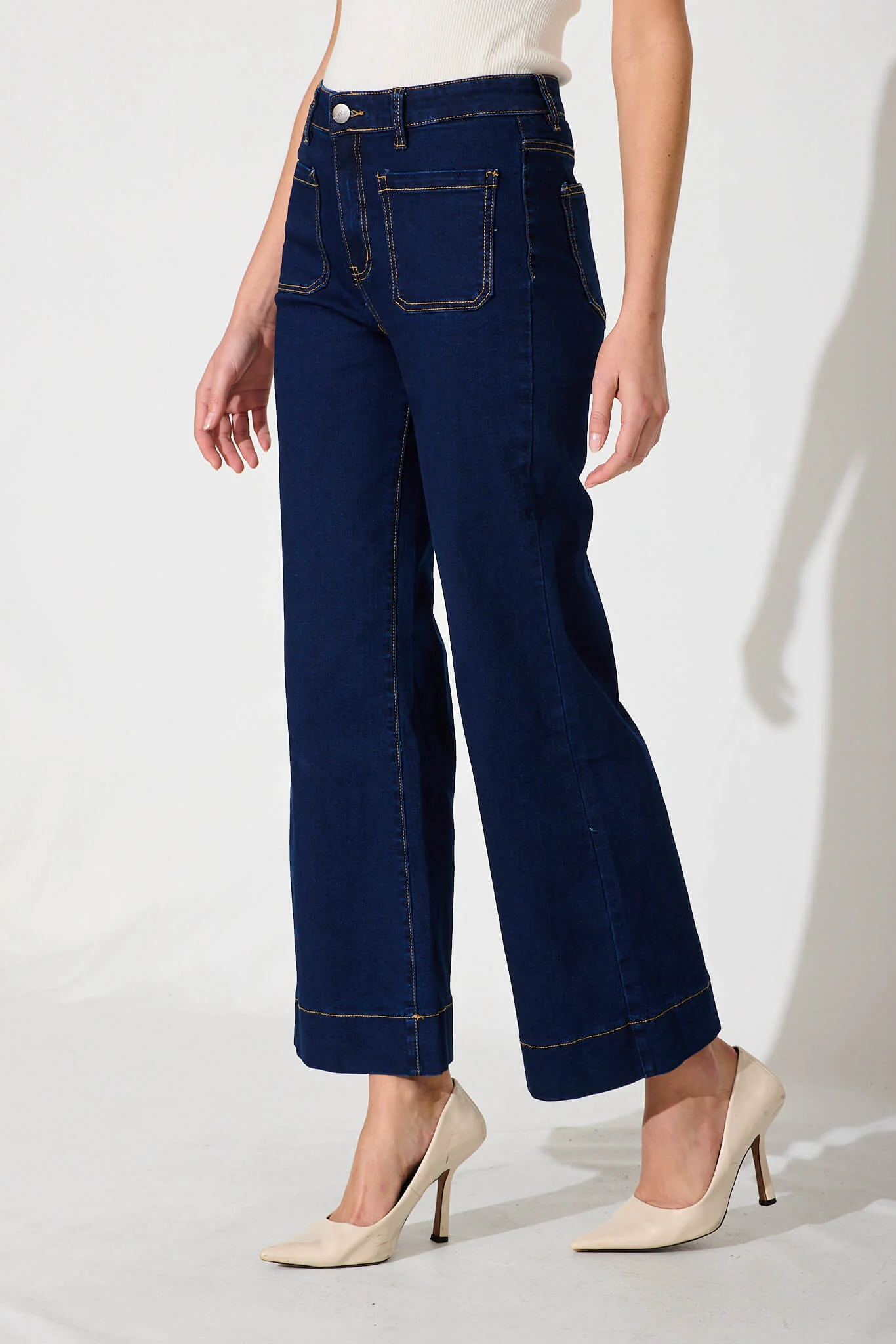 Juan High Rise Wide Leg Jean In Dark Indigo Denim - Image 2