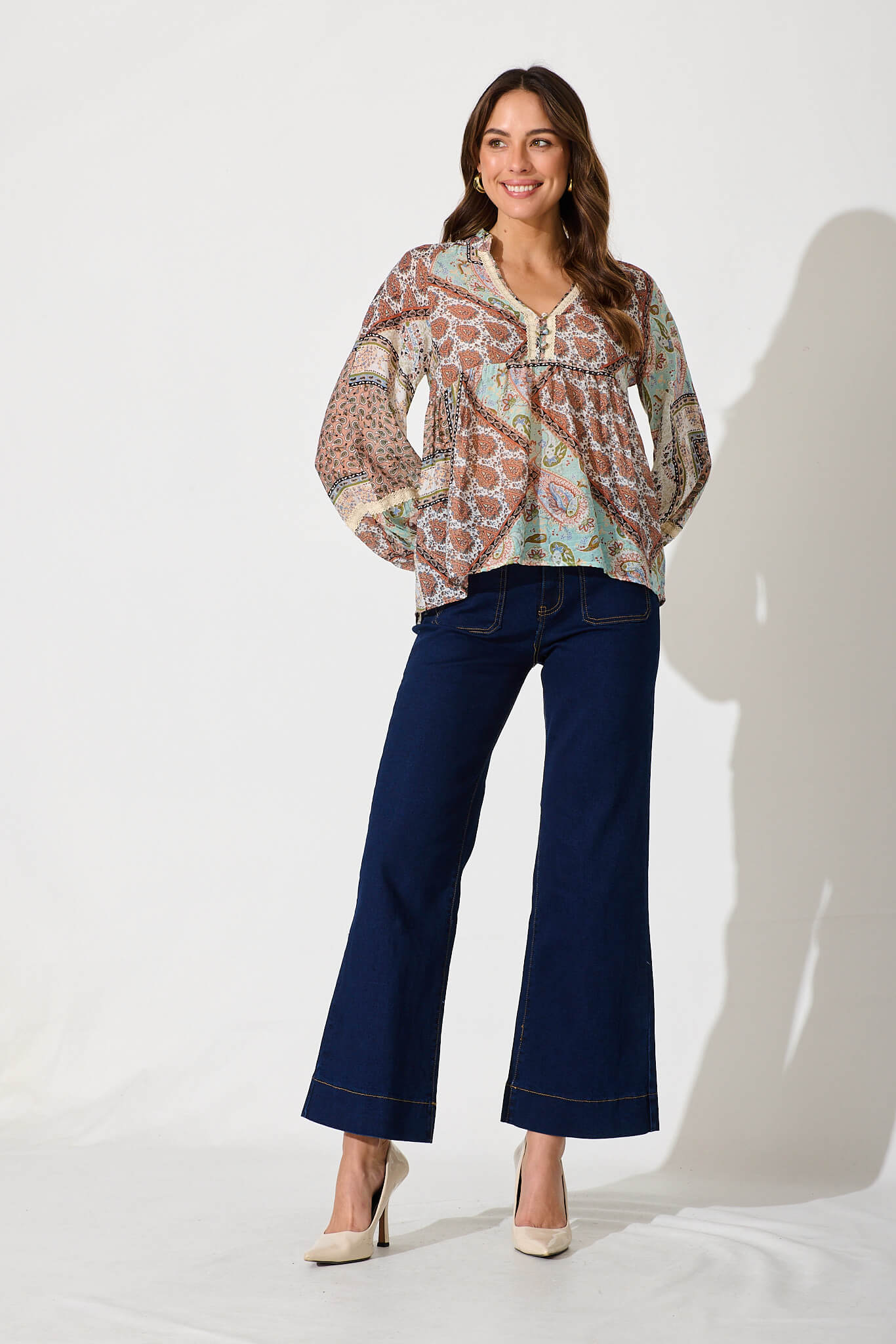 Juan High Rise Wide Leg Jean In Dark Indigo Denim - Image 4