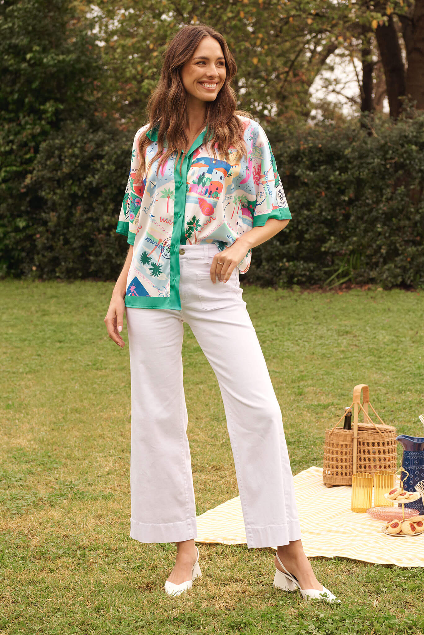 Juan High Rise Wide Leg Jean In Optic White Denim - Image 3