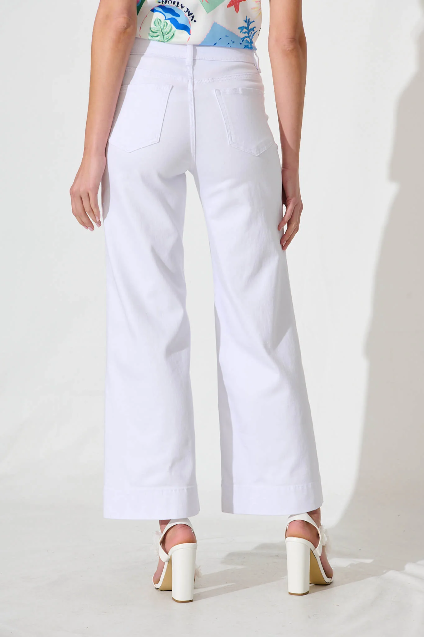 Juan High Rise Wide Leg Jean In Optic White Denim - Image 6