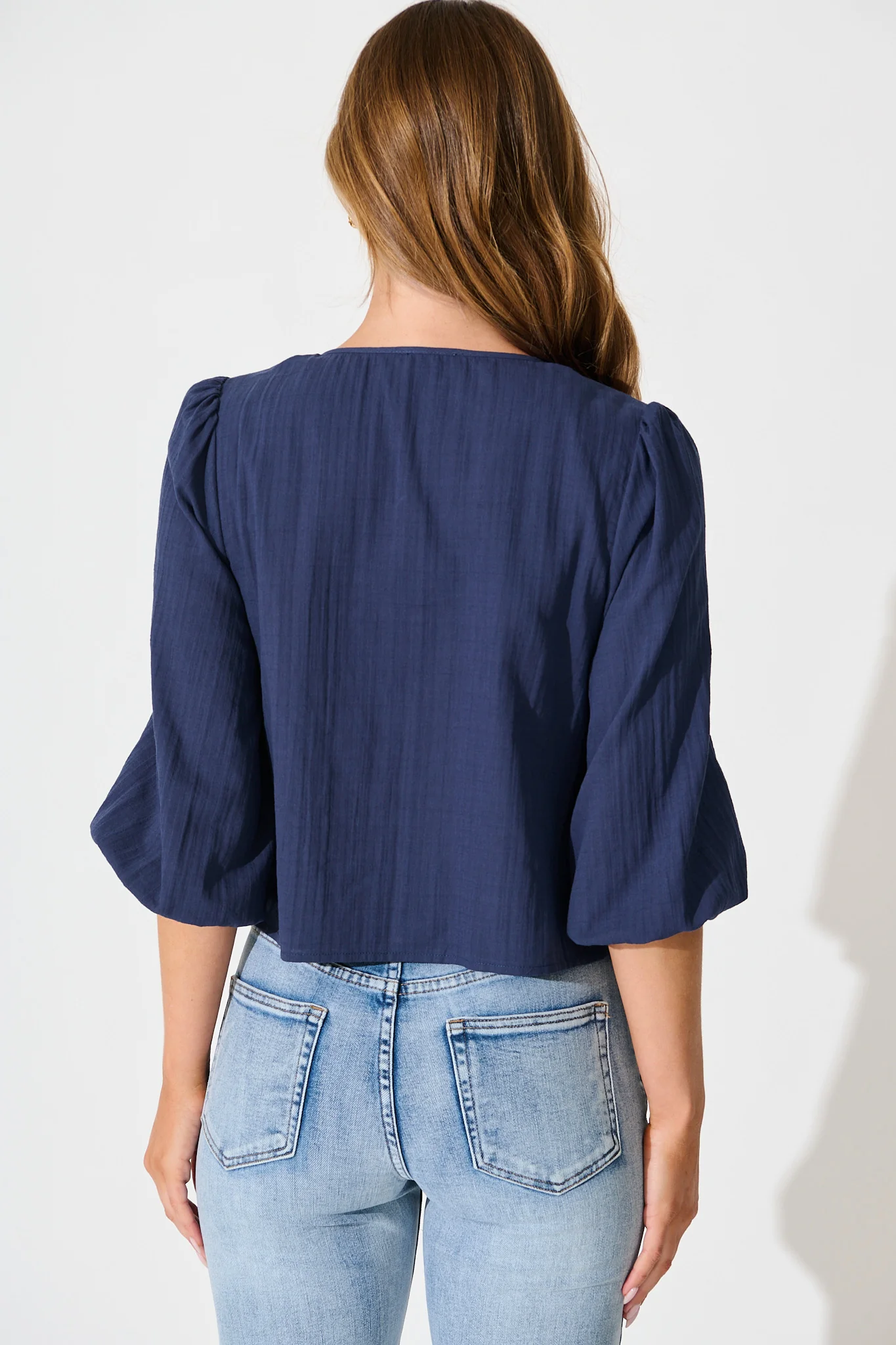 Kalina Top in Navy Cotton - Image 3