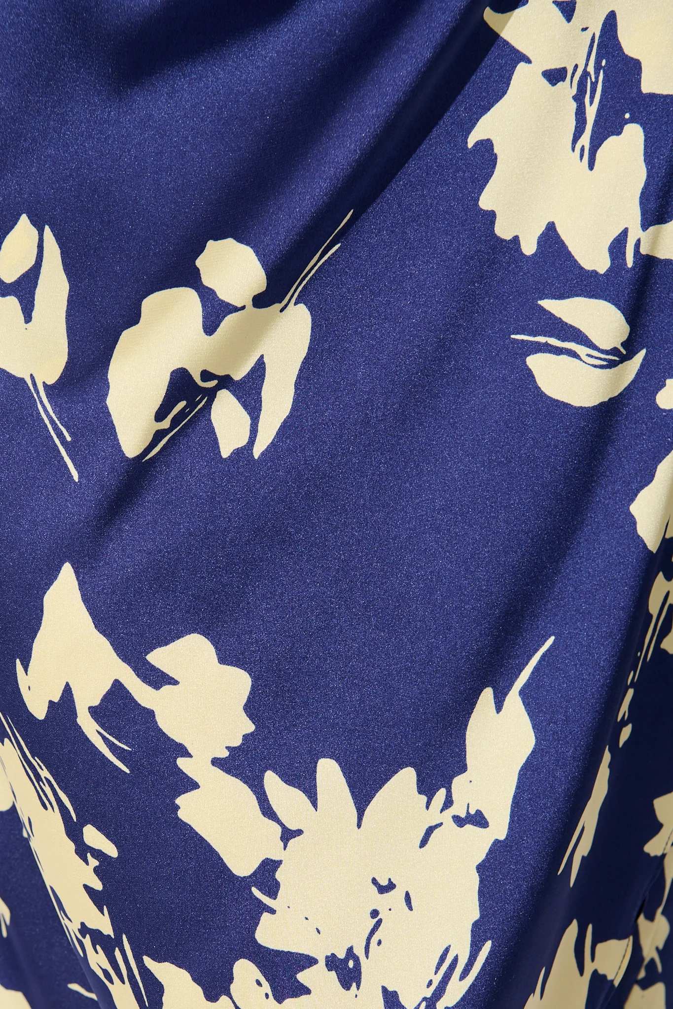 Kalisha Midi Dress in Blue with White Floral Satin - Image 6