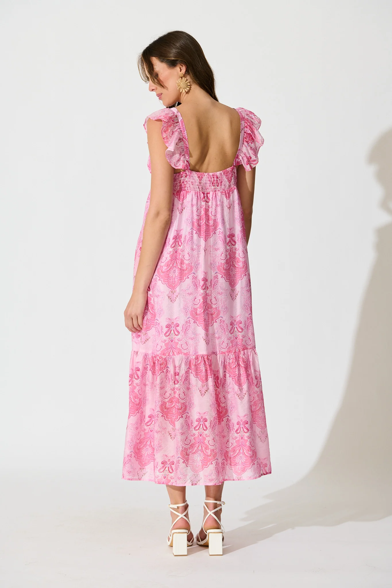 Katriel Maxi Dress in Pink Paisley - Image 4