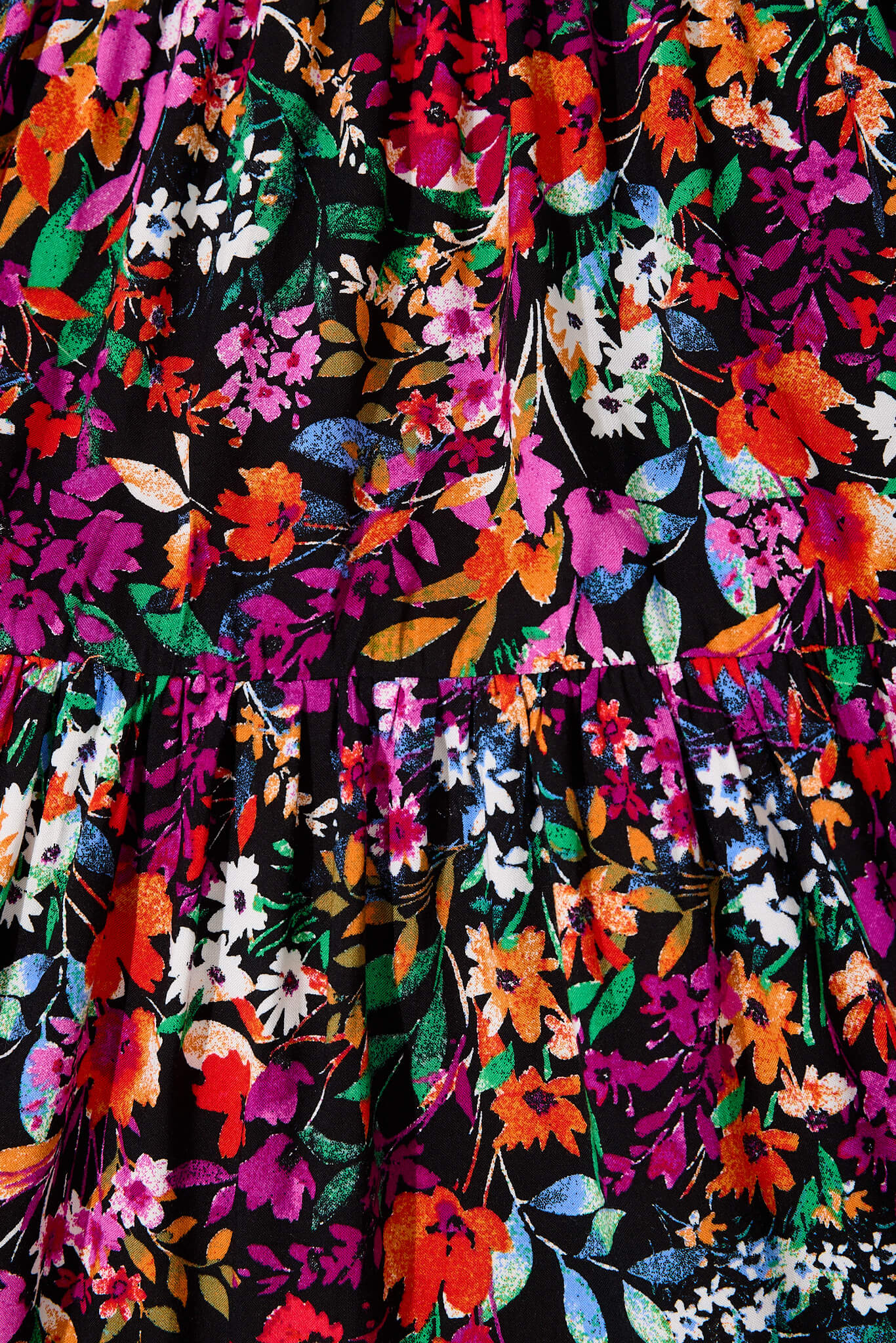 Kehlana Tiered Smock Dress In Black Multi Floral - Image 6