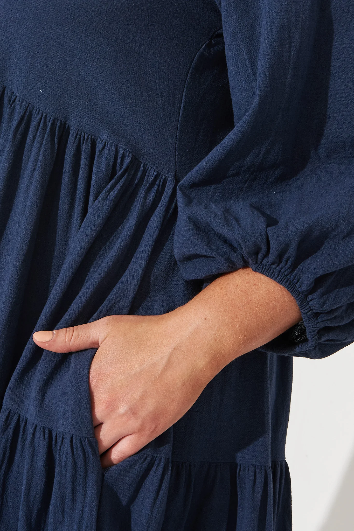 Kehlana Tiered Smock Dress In Navy - Image 5