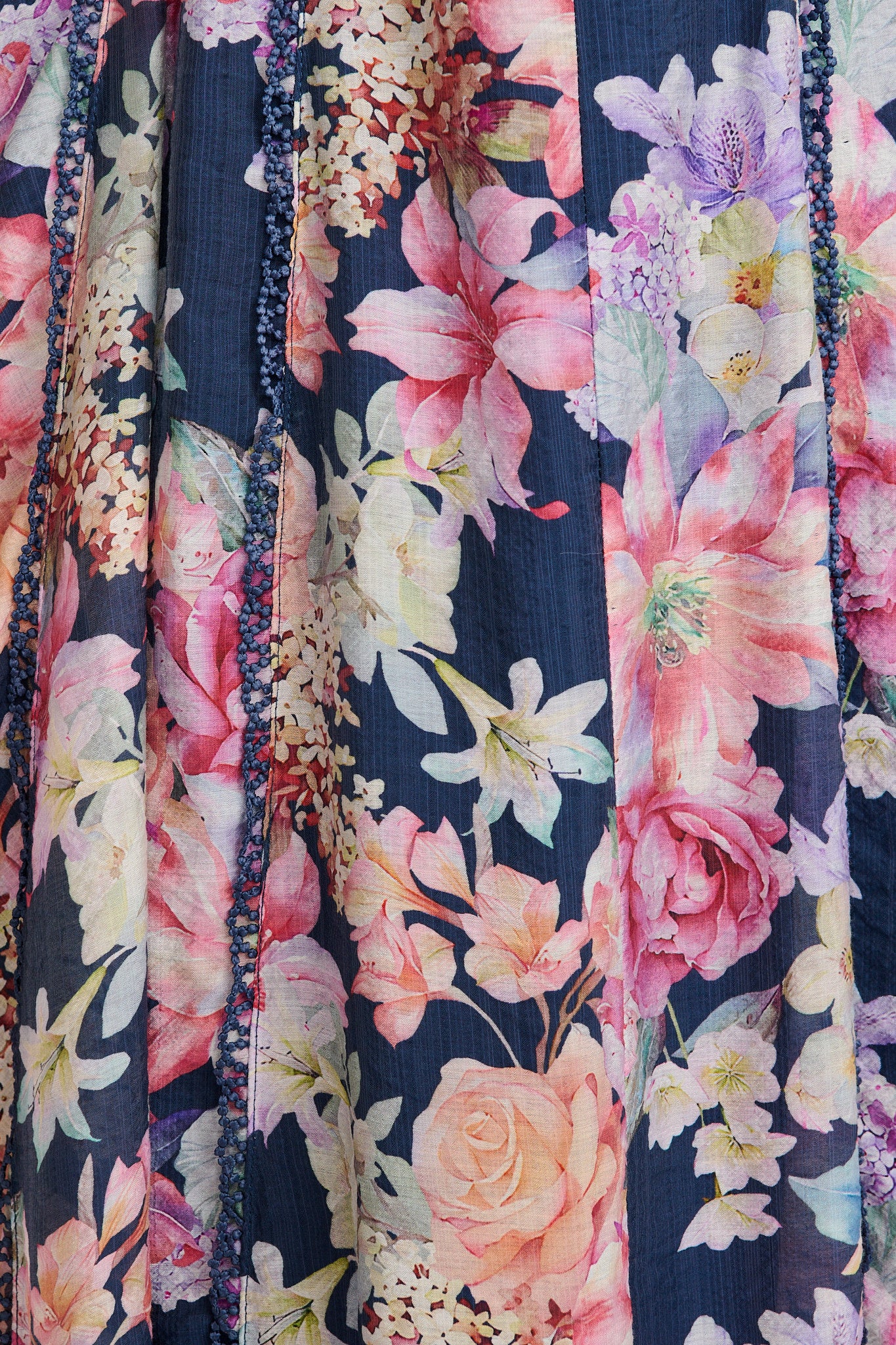 Kenia Maxi Dress in Navy with Multi Floral - Image 6