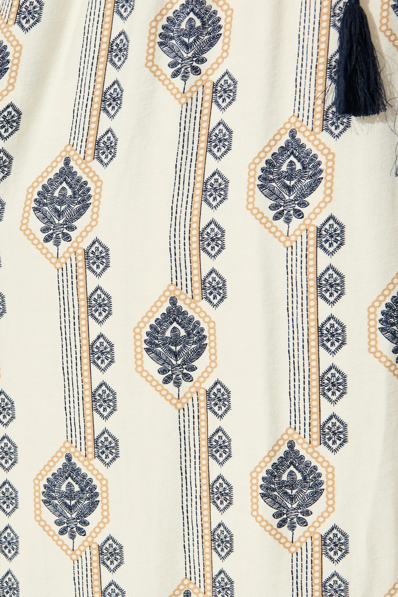 Keri Maxi Dress in Cream and Navy Boho Print - Image 6